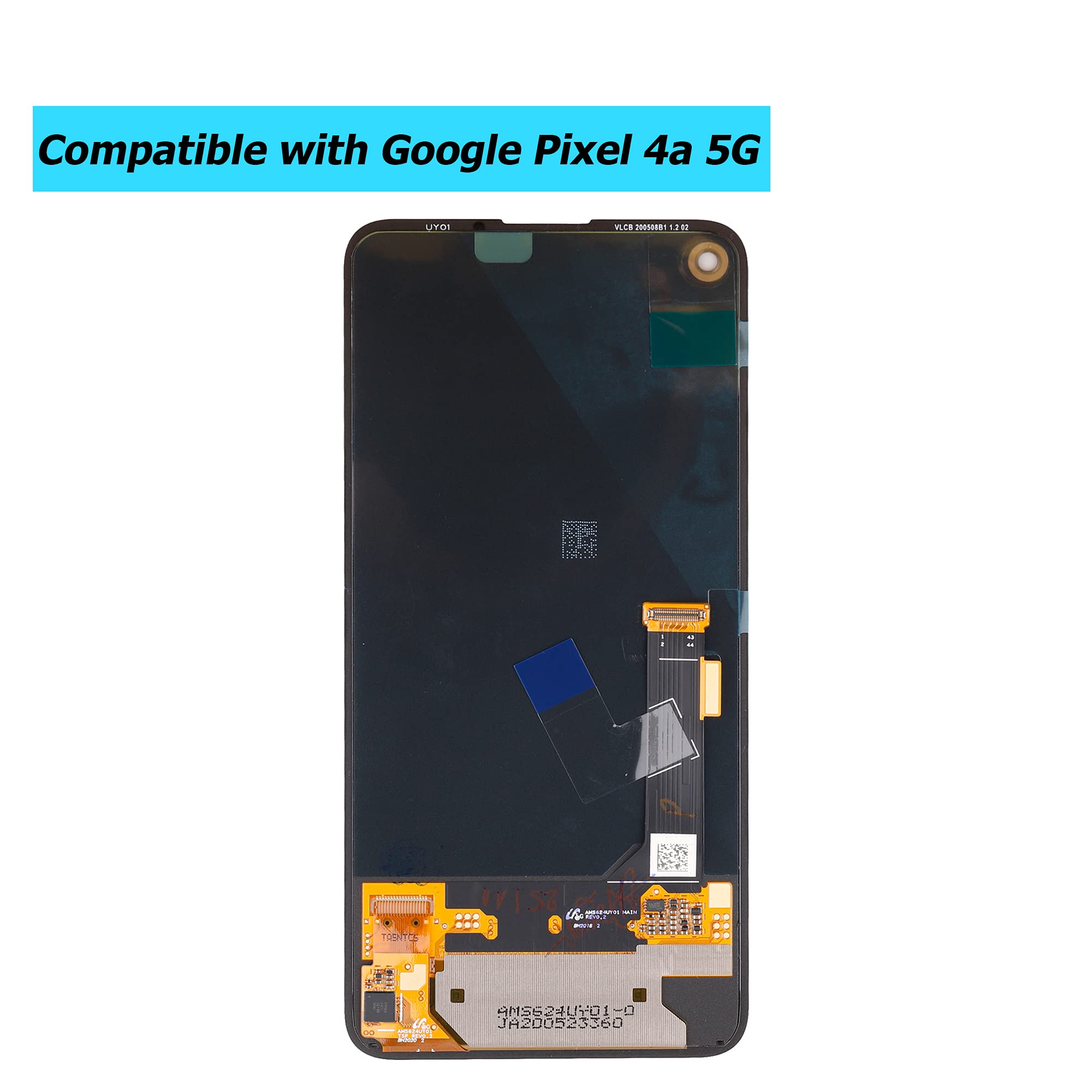 Original OLED Display for Pixel 4A 5G GD1YQ G025I - 6.2 Inch Touch Screen Digitizer Assembly Replacement with Repair Tools | Perfect for DIY Phone Screen Fixes & Tech Repairs