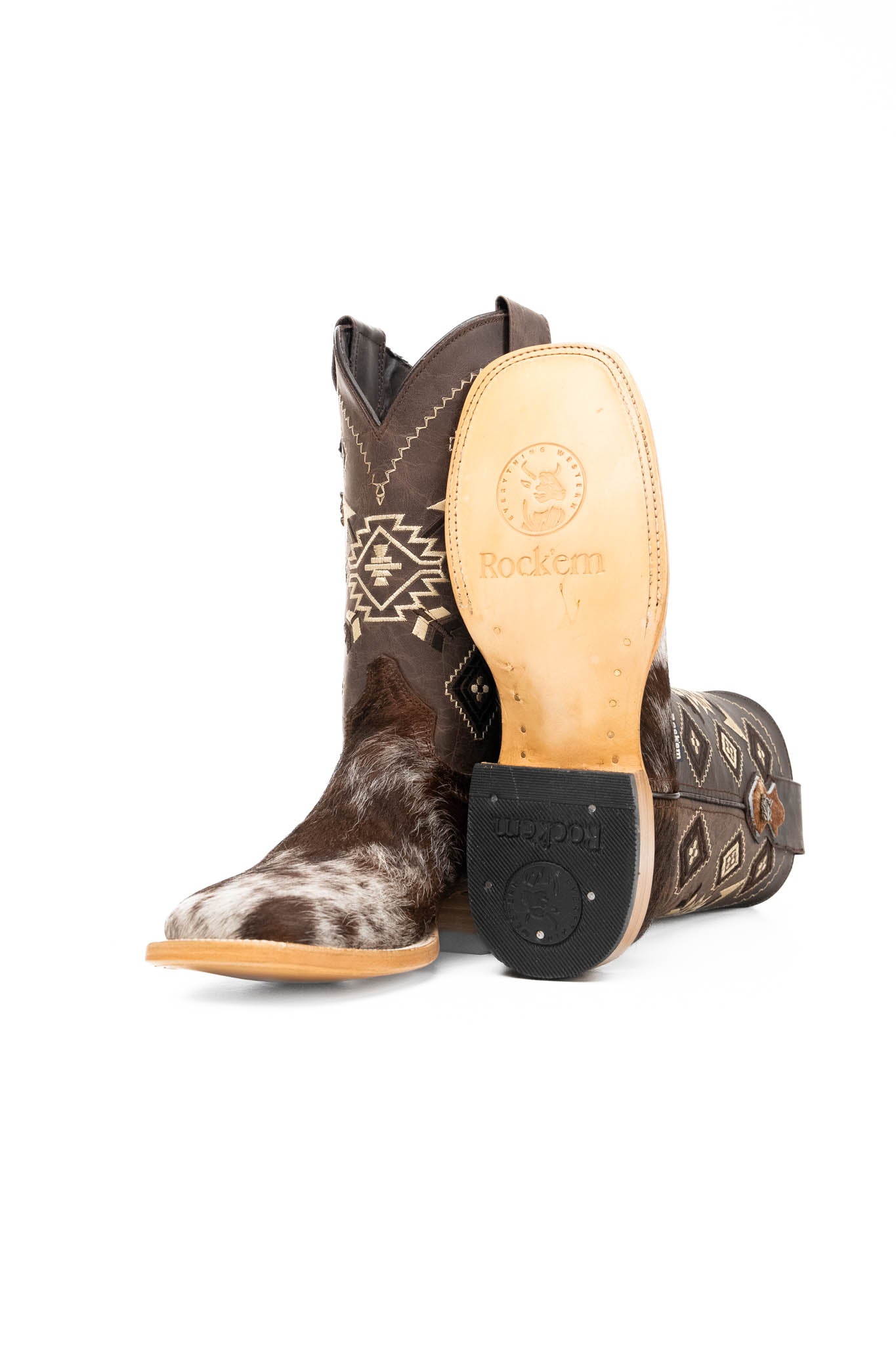 Authentic Men's Cowhide Square Toe Cowboy Boots - Size 6.5 (NM89) - Perfect for Western Rides, Country Music Festivals & Casual Outfits