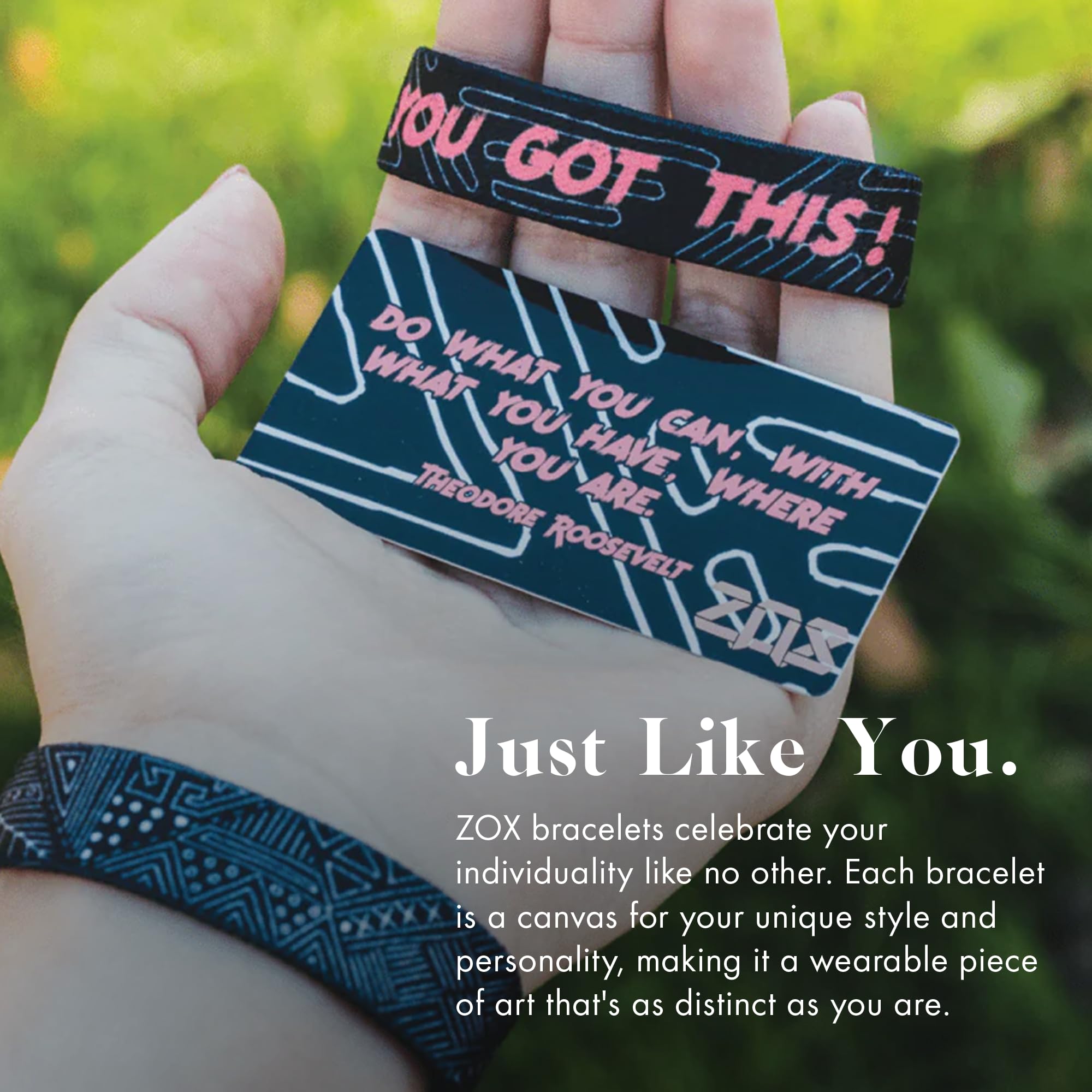 ZOX Stretchy Motivational Bracelets for Men & Women - Elastic Wristbands with Inspirational Affirmations & Unique Art Designs - Perfect Gift for All Ages - Ideal for Yoga, Workouts, Daily Wear & Gifting