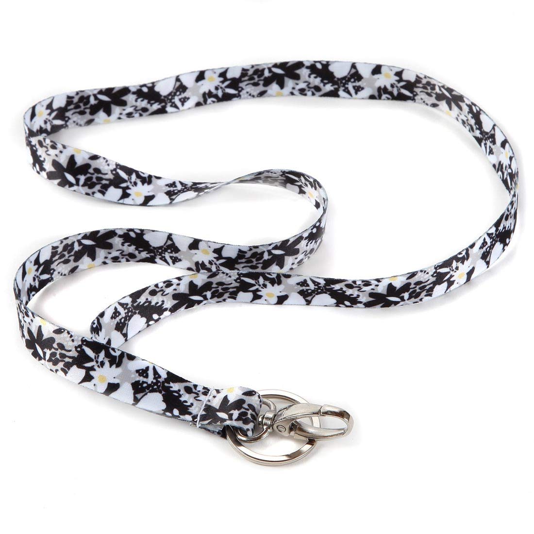 Fashionable Breakaway Lanyard for Women - ID Badge Holder with Key Ring for Nurses, Teachers, Students - Midnight Garden Design