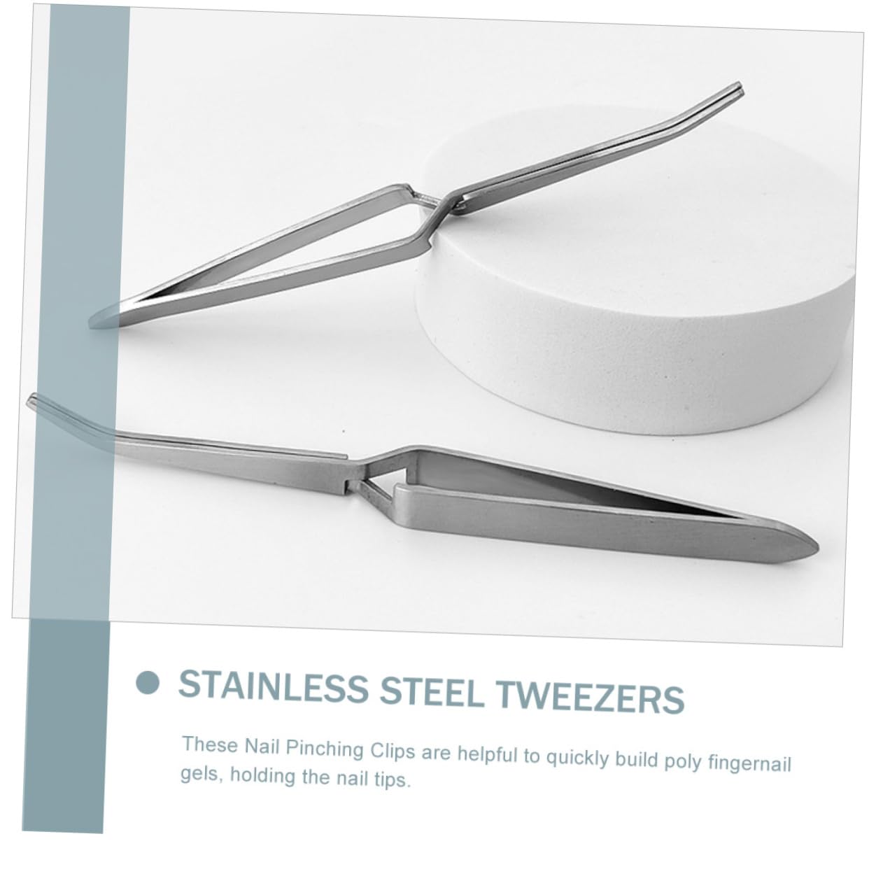 Healeved 3-Piece Stainless Steel Nail Art Tweezers Set – Precision Manicure Tools for Eyelashes, Decals & Nail Care (14.7x2cm) | Perfect for DIY Nail Art, Salon Professionals & Home Grooming
