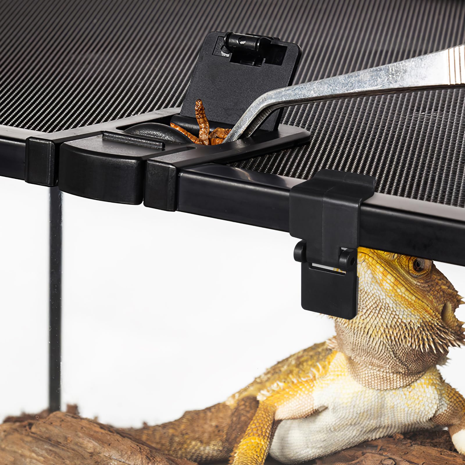 6pcs Terrarium Cover Clips - Secure Reptile Tank Lid Lock for Aquariums, Fish Tanks & Reptile Enclosures - Durable Screen Top Clips for Gecko, Snake & Small Pet Habitats - Perfect for Home, Office or Classroom Terrariums
