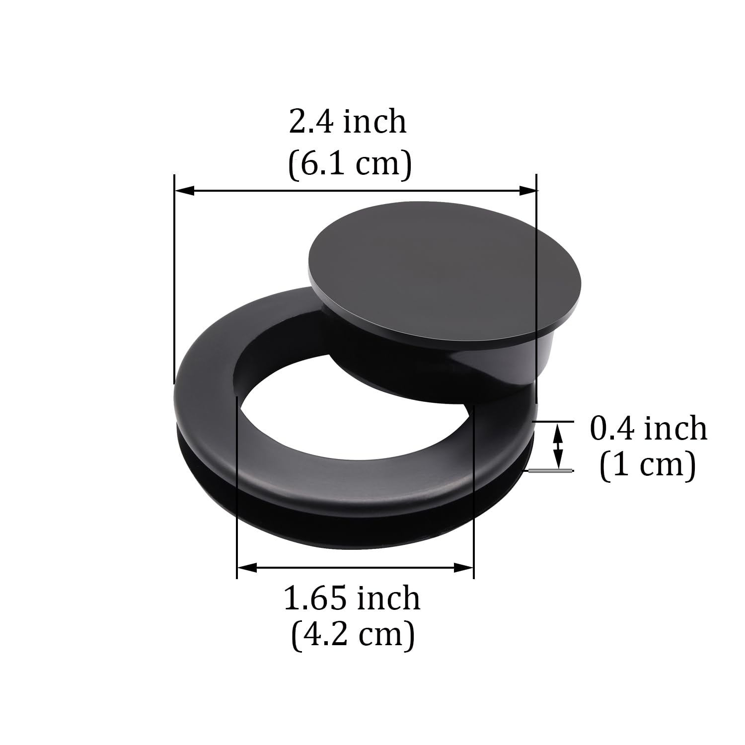2-Pack 2 Inch Black Silicone Umbrella Hole Plug and Cap Set for Outdoor Glass Patio Tables - Weatherproof Deck & Yard Accessories (Perfect for Poolside, Garden, and Backyard Furniture Protection)