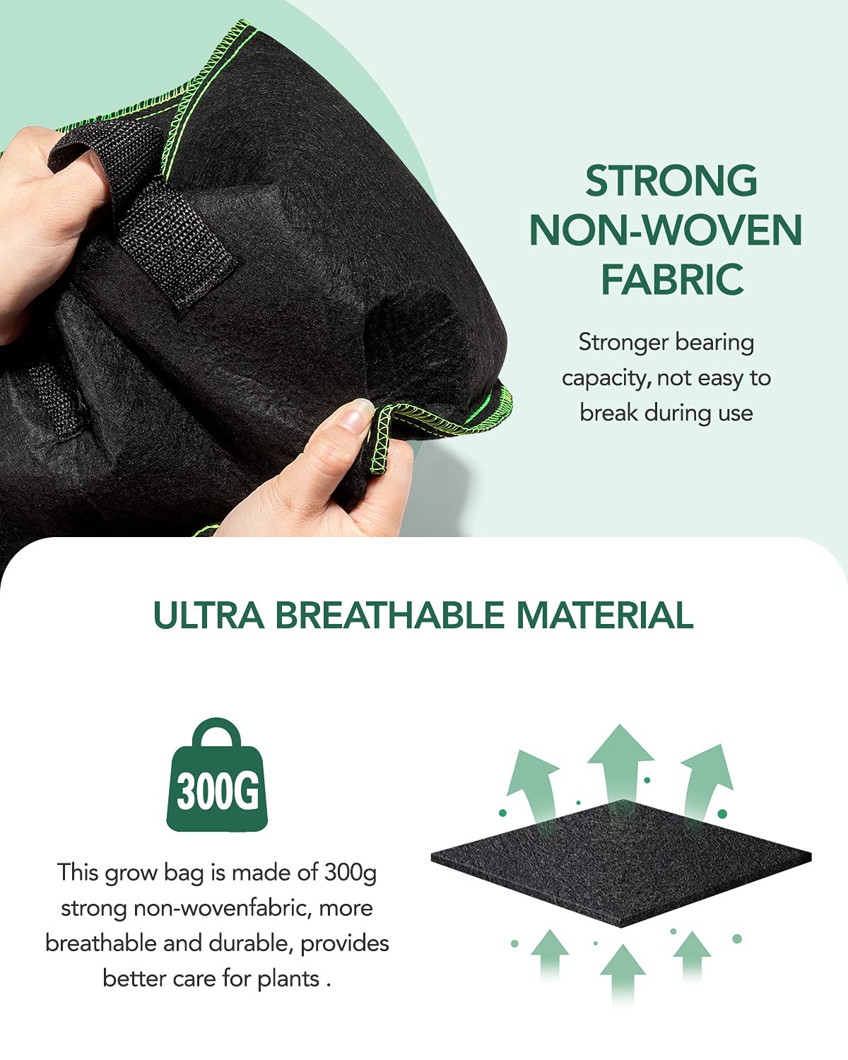**ACSTEP 10-Pack 1 Gallon Heavy Duty Aeration Fabric Grow Bags - Thickened Nonwoven Plant Pots for Vegetables, Herbs & Flowers - Ideal for Indoor & Outdoor Gardening**