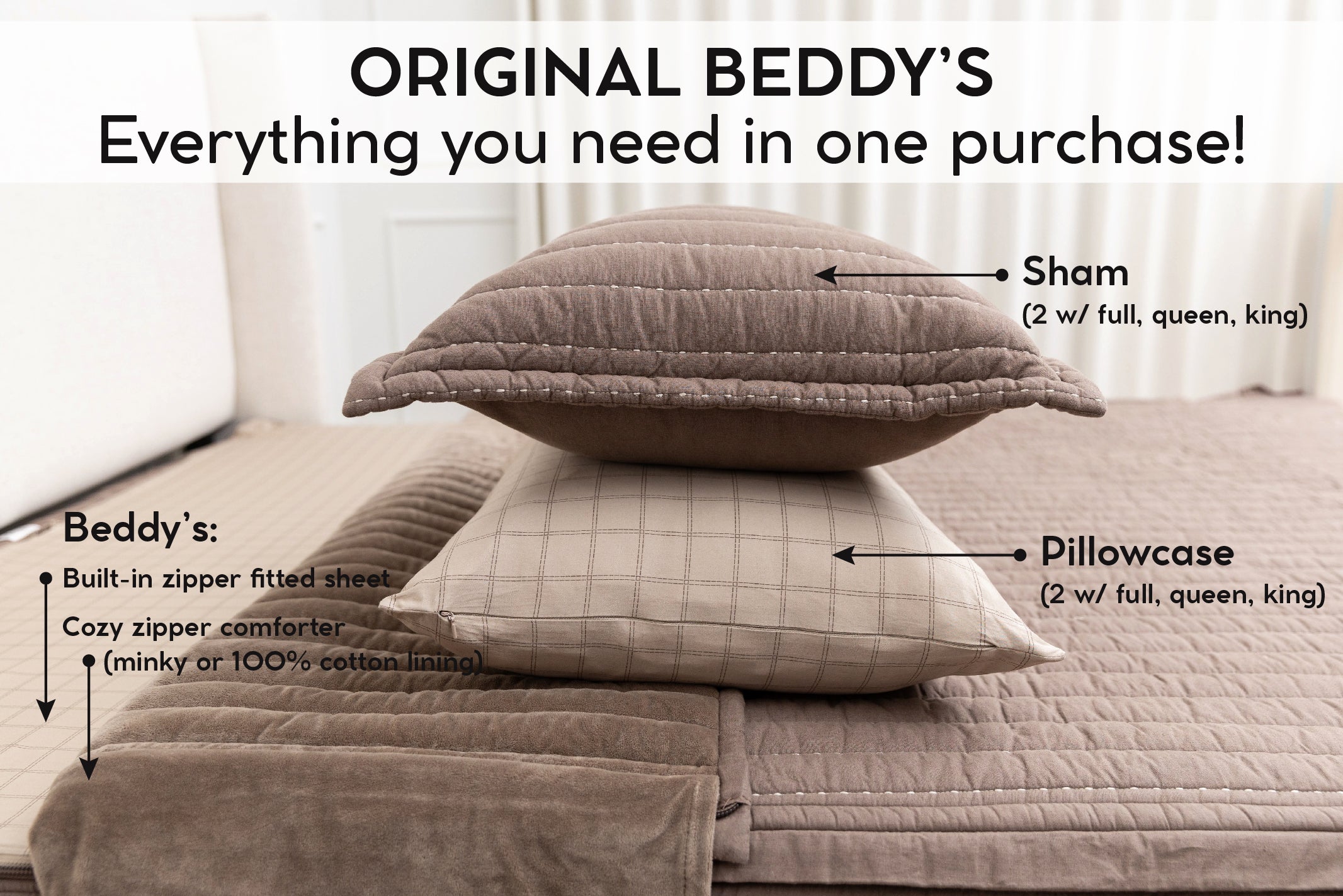 Luxe Beddy's Premium Bedding Set - Ultra Soft & Comfortable for a Cozy Night's Sleep - Perfect for Master Bedrooms, Guest Rooms & Airbnb Stays