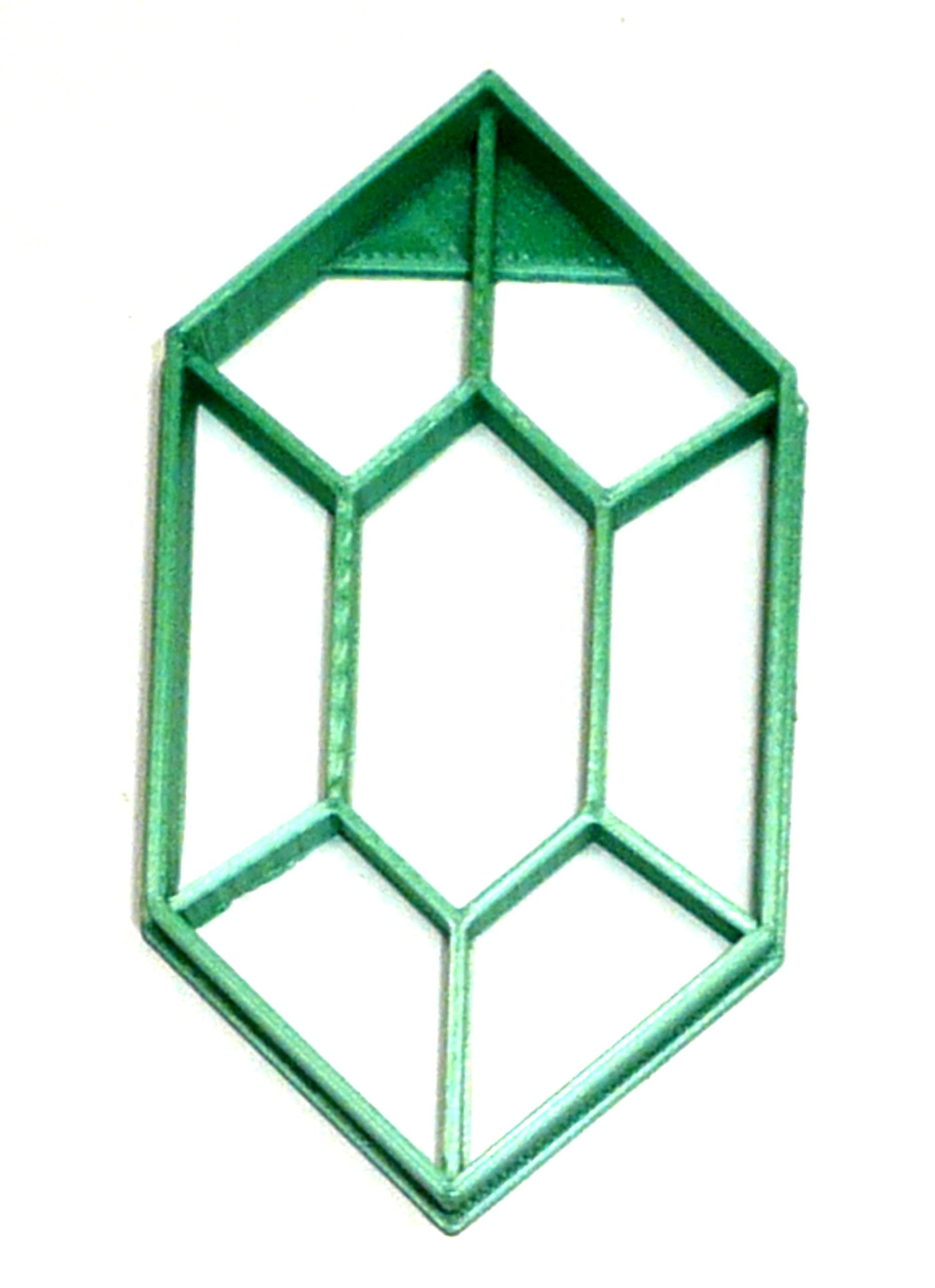 Green Gemstone Crystal Diamond Rupee Currency Cookie Cutter - USA Made for Baking, Cake Decorating & DIY Crafts PR2853