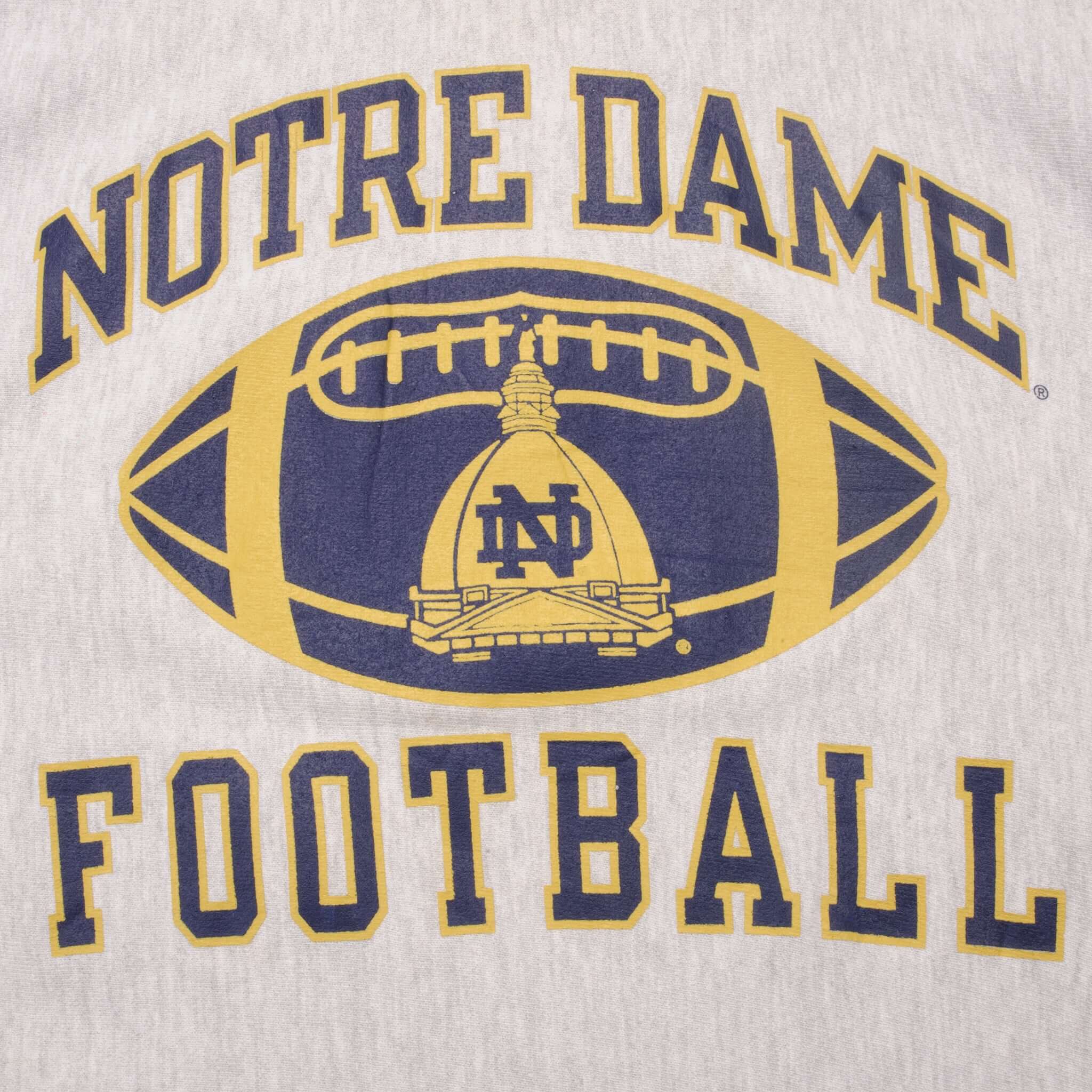Vintage Champion Reverse Weave Notre Dame Football Sweatshirt 1990s Large - Retro College Sports Apparel for Game Day & Casual Wear