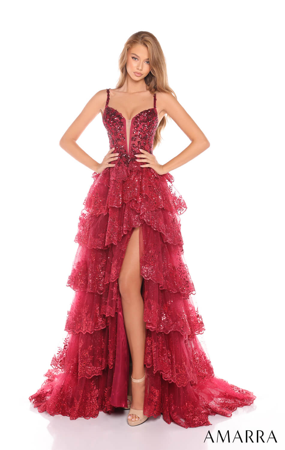 Sparkly Sequin Ball Gown with Glitter Tulle & Plunging Neckline - Elegant Prom Dress for Women | Perfect for Evening Galas, Wedding Guest Outfits & Special Occasions