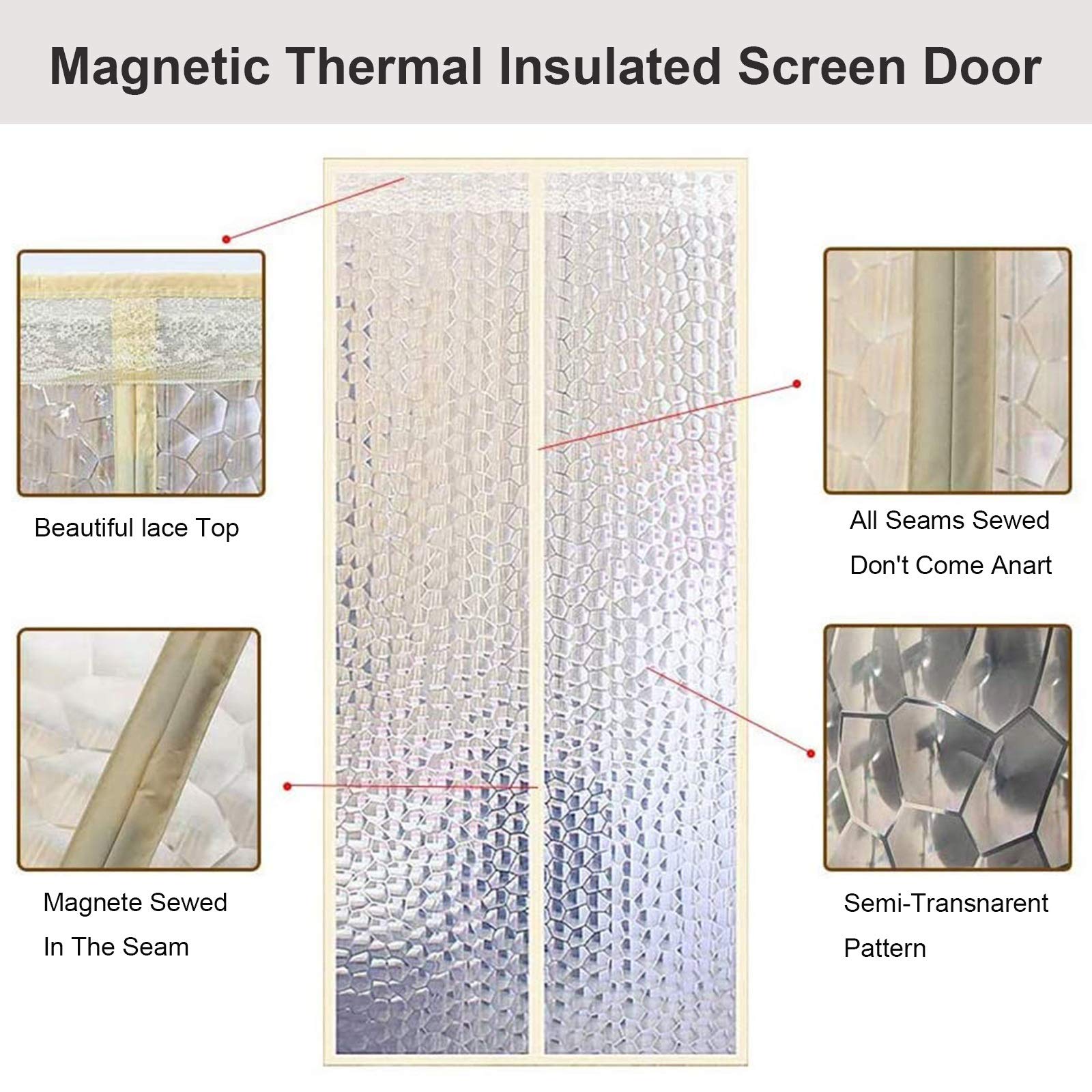 Magnetic Screen Door - Insulated Windproof for Balcony & Patio