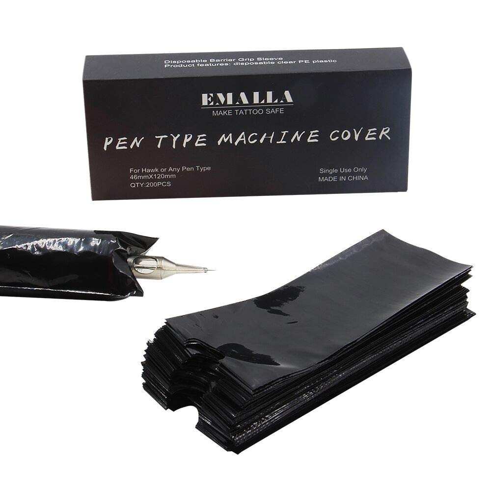 BoChang 200pcs Disposable Tattoo Cartridge Pen Covers & Sleeves - Hygienic Protective Bags for Tattoo Machines & Supplies | Professional Tattoo Artist Kit Accessories for Safe & Sanitary Tattooing Sessions
