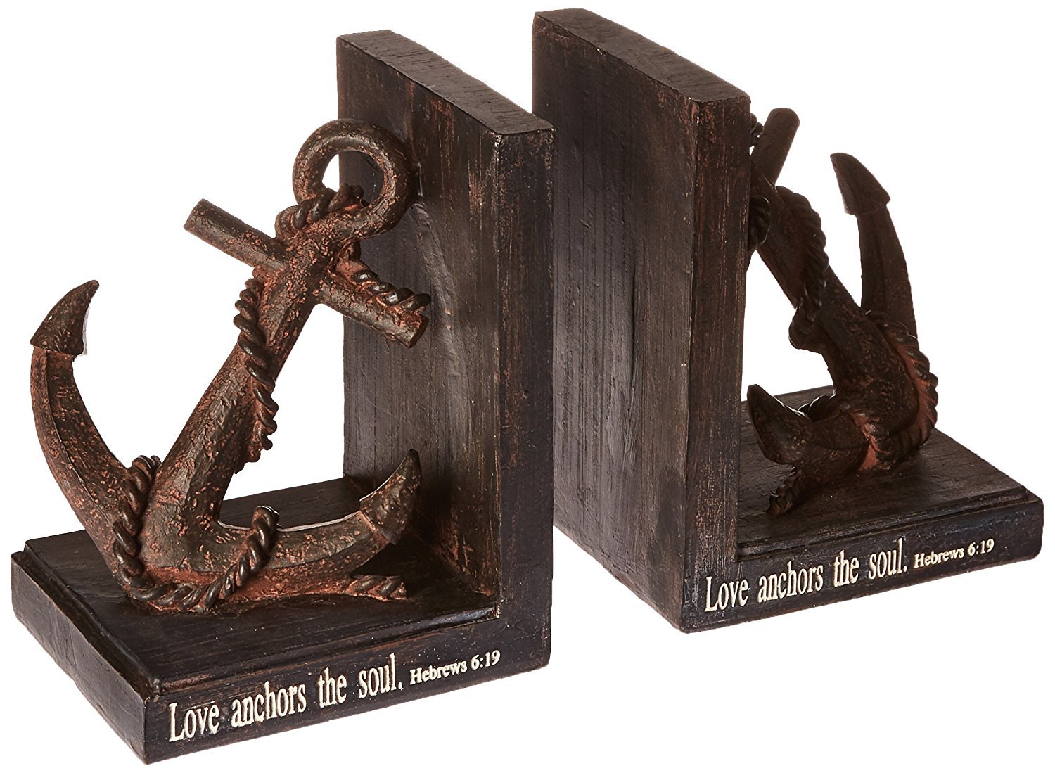 Roman The Verse Love Anchors The Soul Bookends - Elegant Home & Office Decor for Bookshelves, Desks, and Gift Giving