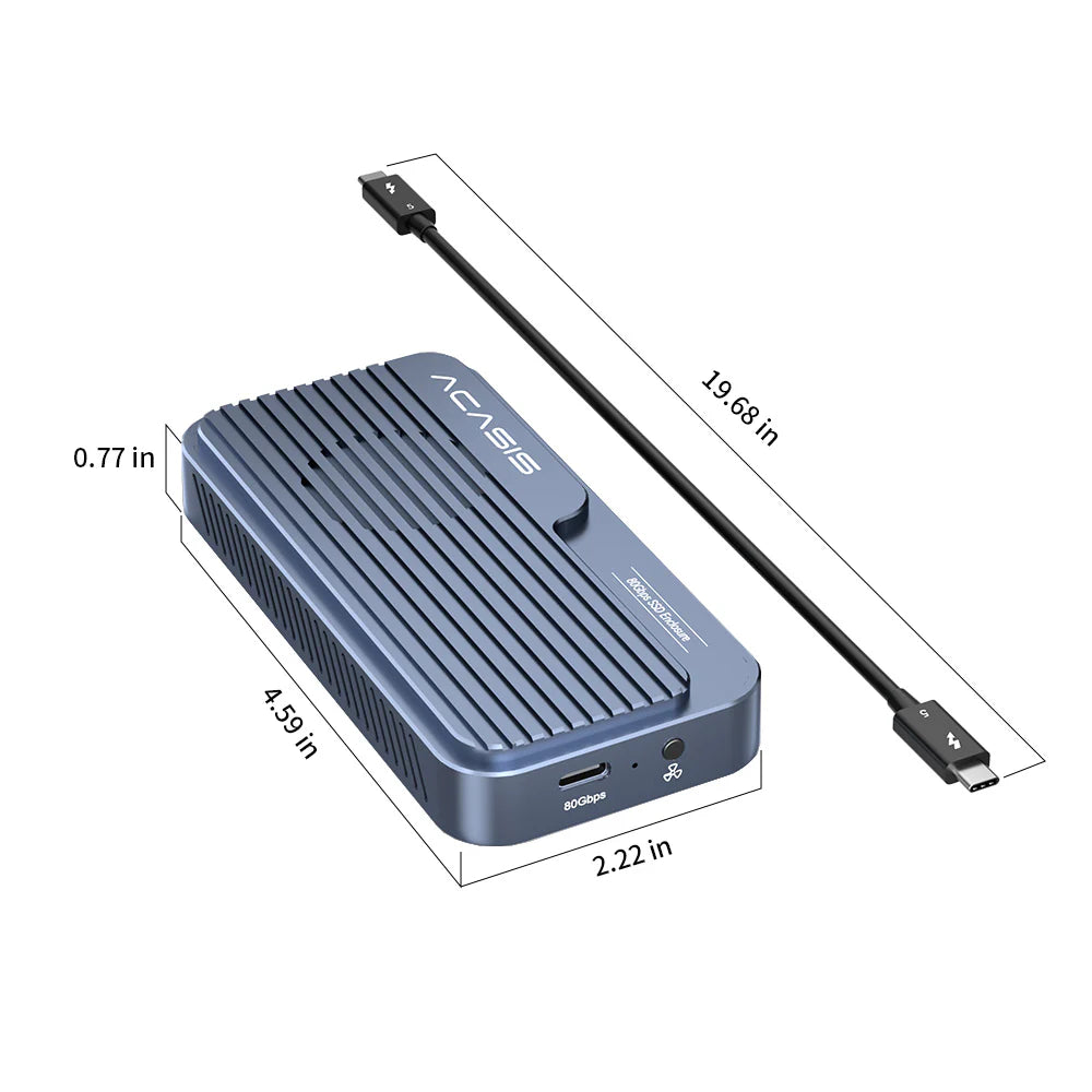 Acasis 80Gbps M.2 NVMe SSD Thunderbolt 5 Enclosure - Ultra-Fast External Storage for 4K Video Editing & Gaming | Mac & PC Compatible