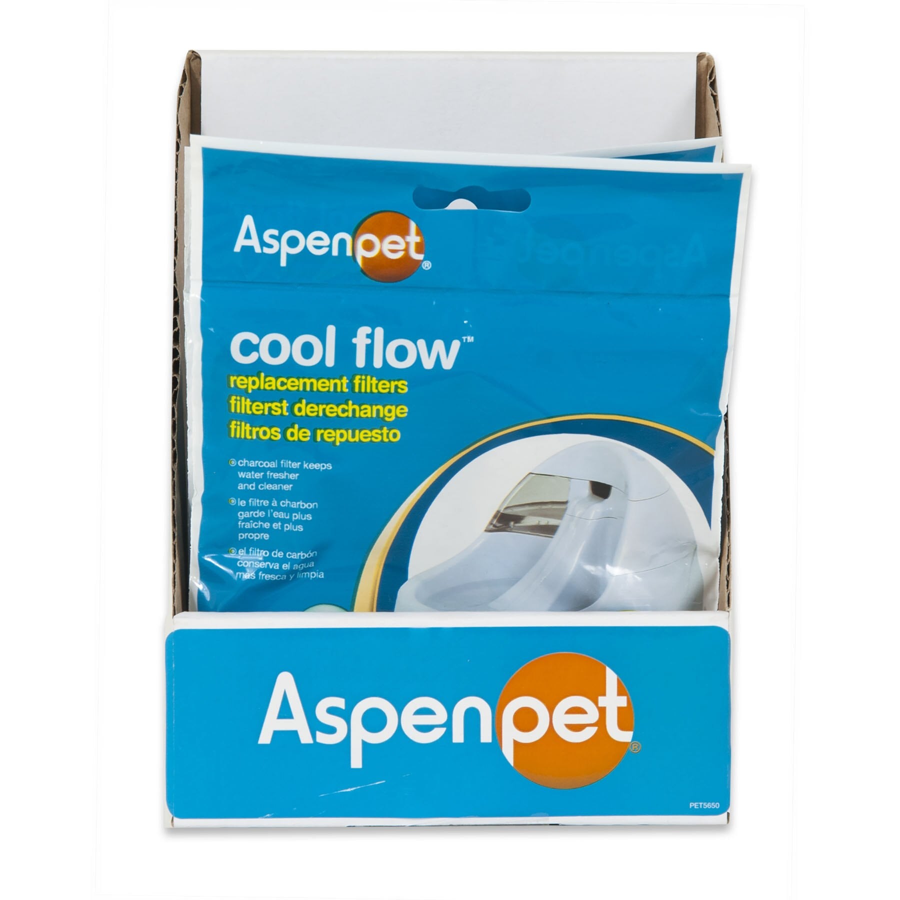 Aspen Pet Cool Flow Replacement Filters for Dog Water Fountains - BPA Free, High Efficiency Filtration System - Perfect for Home, Office & Travel Use