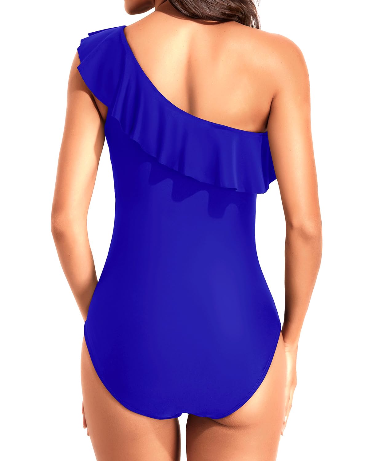 Tempt Me Women's One Piece Swimsuits - Tummy Control One Shoulder Bathing Suits with Ruffle Detail | Perfect for Beach Vacations, Pool Parties & Summer Getaways