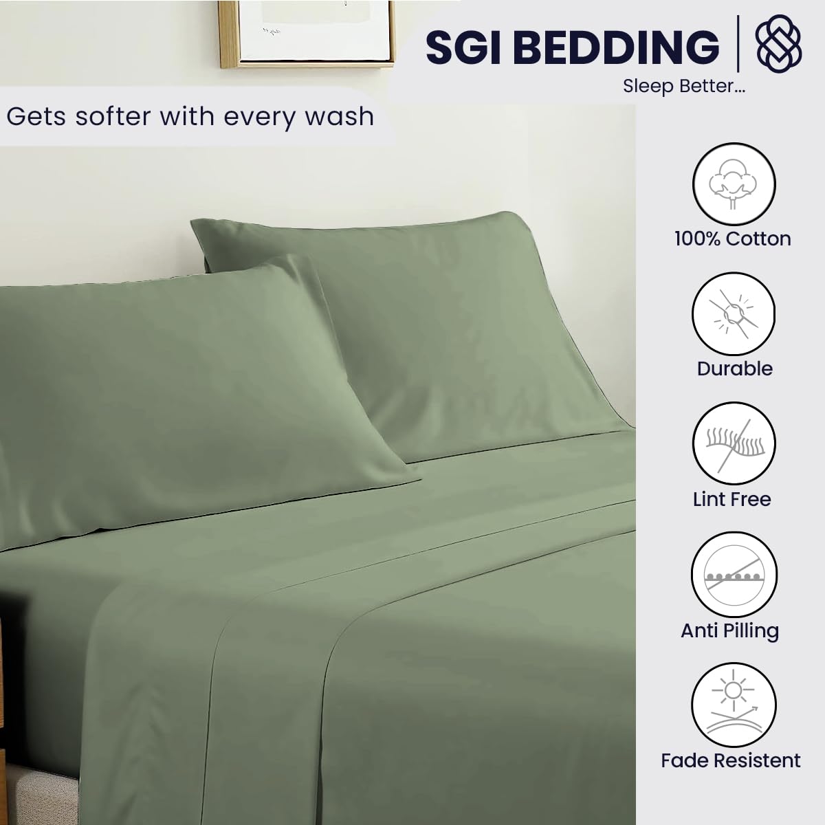 Premium 1000 Thread Count Egyptian Cotton Bed Sheet Set - California King Size, Soft & Durable Luxury Sheets for Deep Pocket Mattresses (15