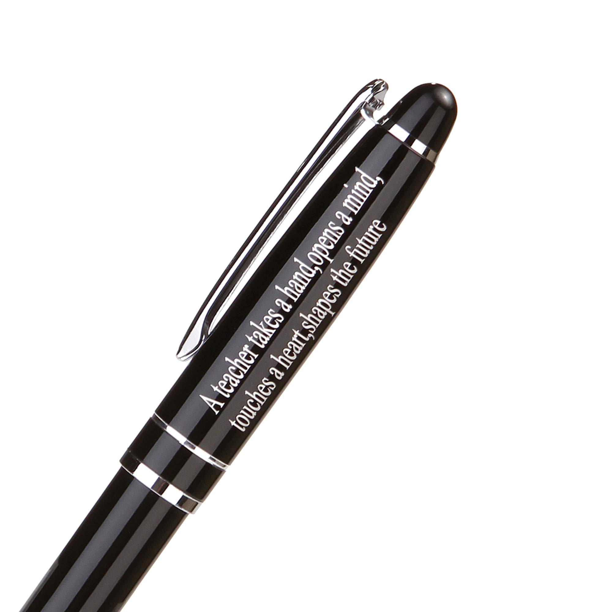 Custom Engraved Teacher Appreciation Pens - Personalized Thank You Gifts for Teachers, Men & Women - Thoughtful Student Gift for Preschool, Elementary & High School Educators - Perfect for Teacher's Day, Retirement & End of Year Celebrations - Inspirational Quote 'A Teacher Takes a Hand' - Ideal for Classroom Use, Office Supplies & Special Occasions
