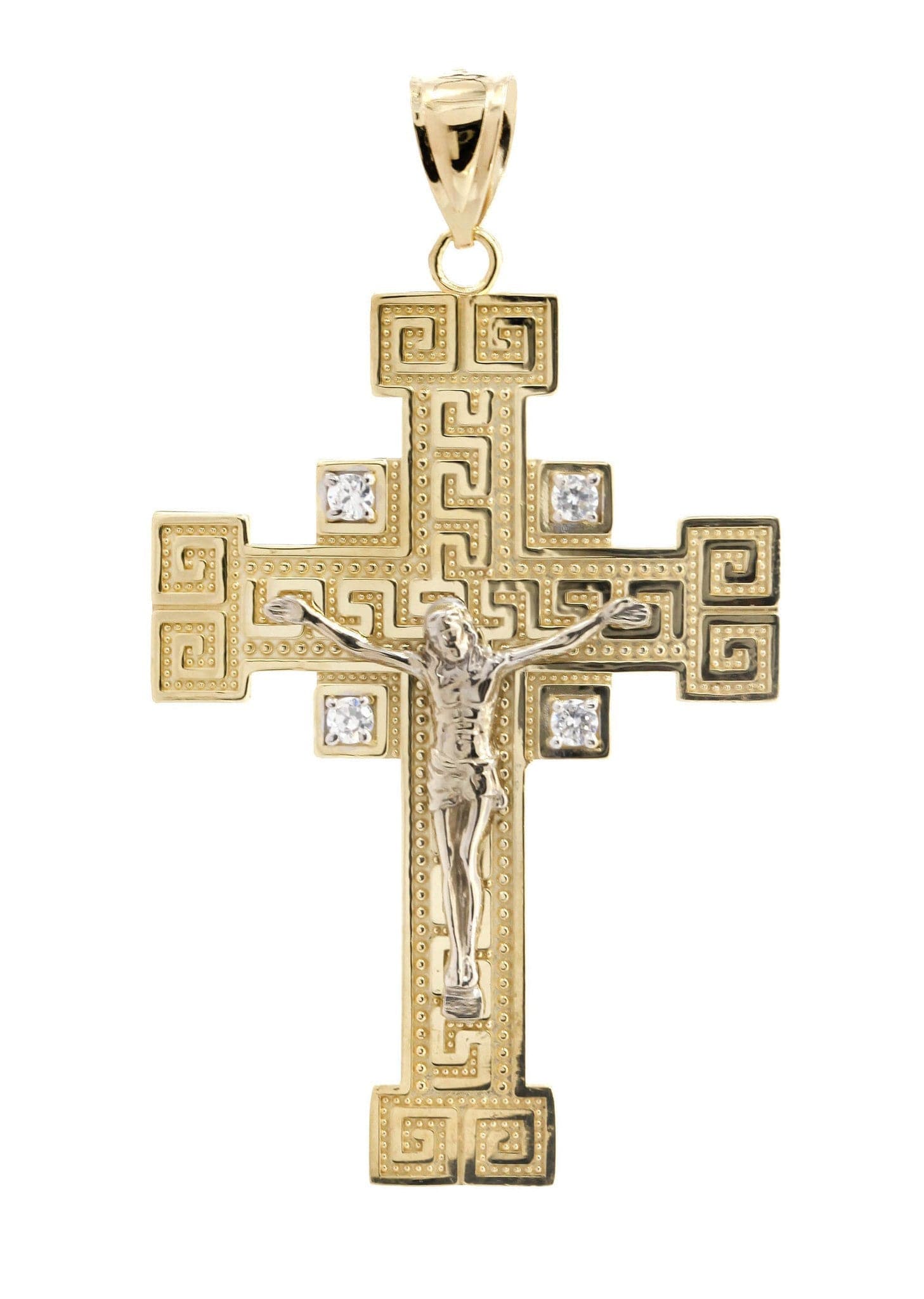 10K Gold Cross Pendant Necklace for Women & Men - 8.8 Grams Religious Jewelry Gift for Baptism, First Communion & Everyday Wear