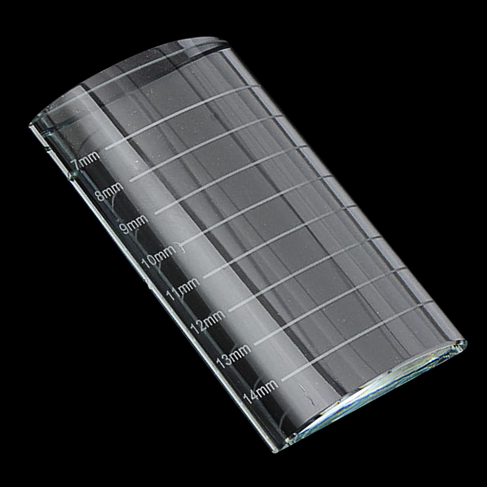 Professional U-Type Eyelash Extension Crystal Palette - Transparent Lash Holder Tray with Measurement Marks - False Eyelash Stand Plate for Makeup Artists & Salons - Perfect for Eyelash Extension Application & Beauty Display (1 Pack)
