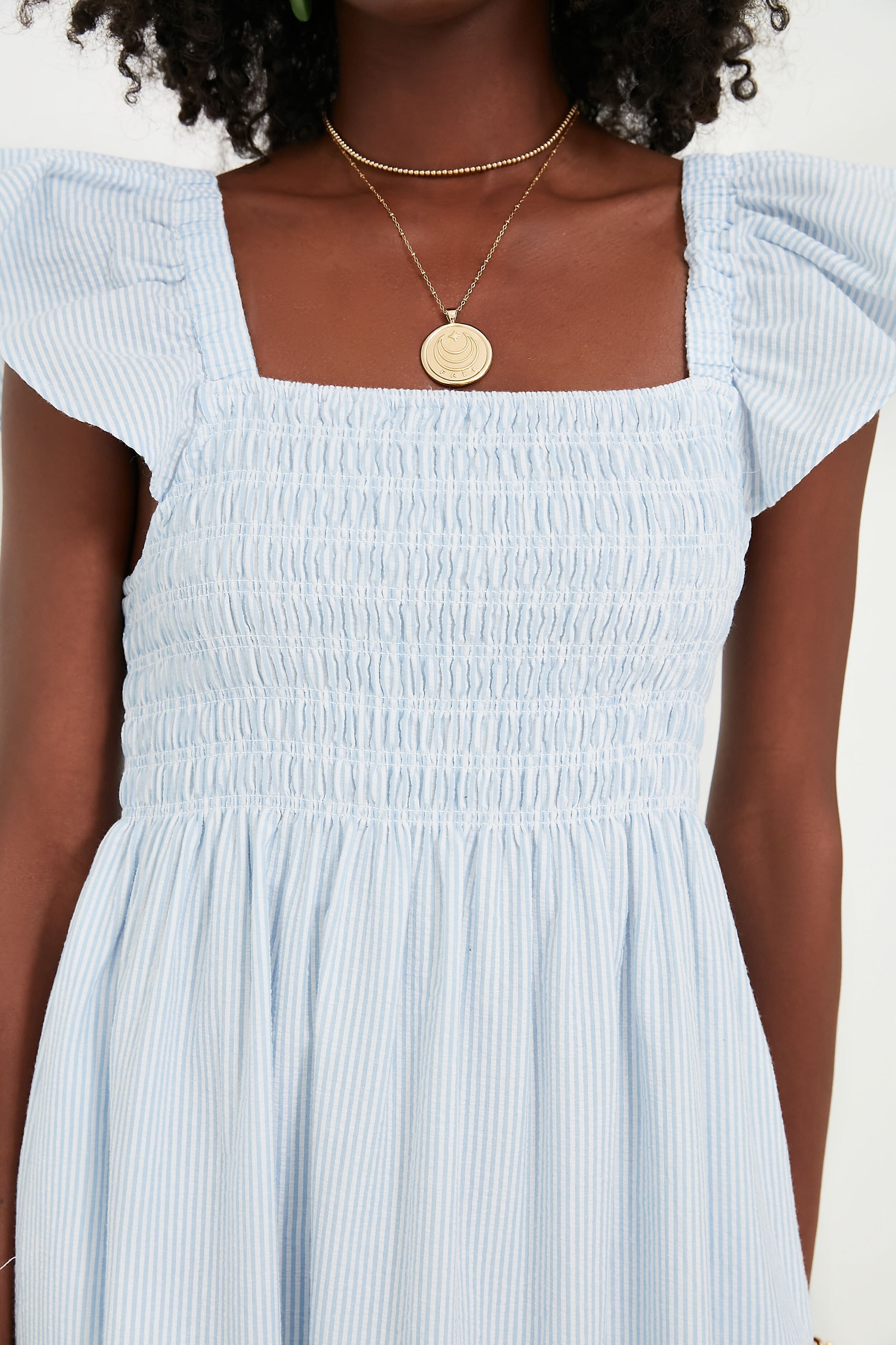 Blue Stripe Tuscany Dress - Flowy Summer Maxi Dress for Women | Beach Vacation, Date Night & Casual Outfit