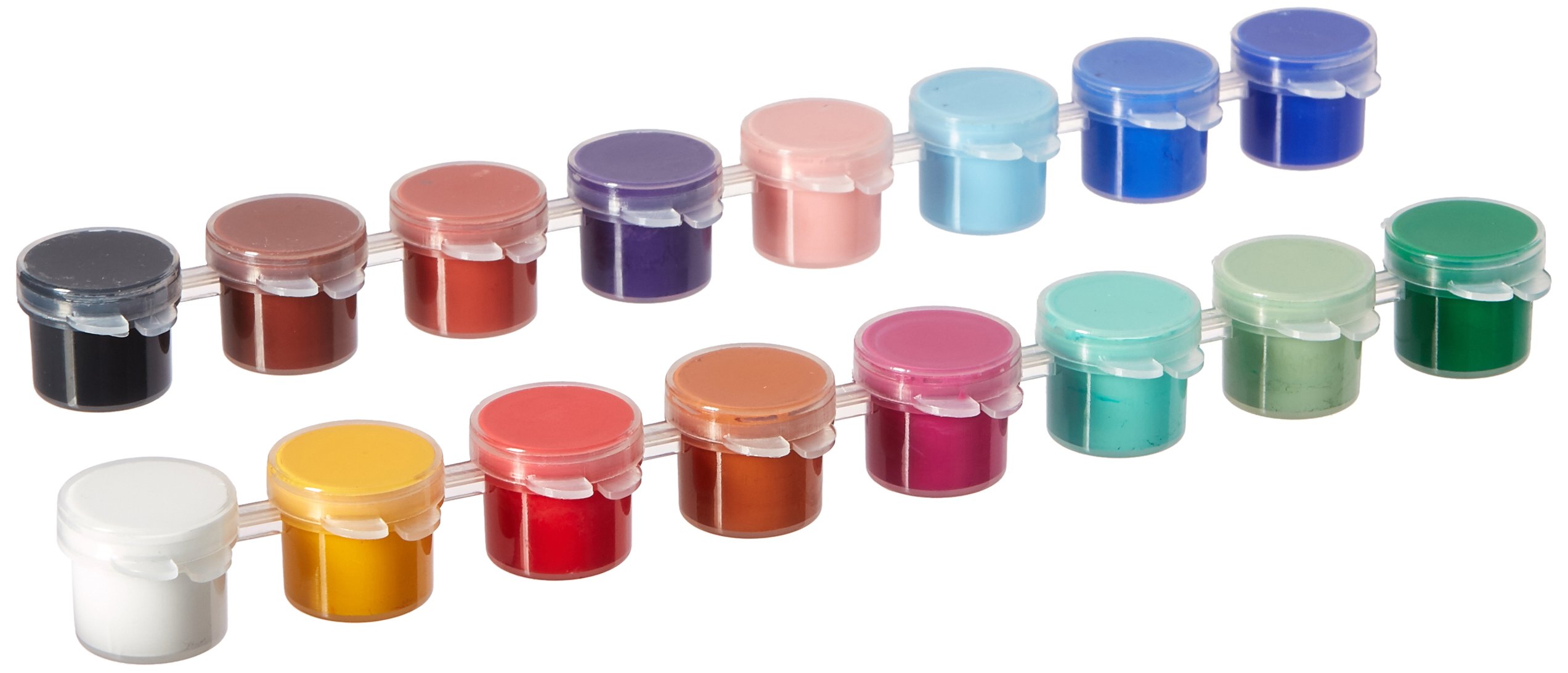 Delta Creative 16-Color Paint Pots Set with Paint & Brush - Outdoor Acrylic Paint Kit for DIY Crafts, Wood, Fabric & Canvas Painting - Perfect for Kids, Artists & Home Decor Projects