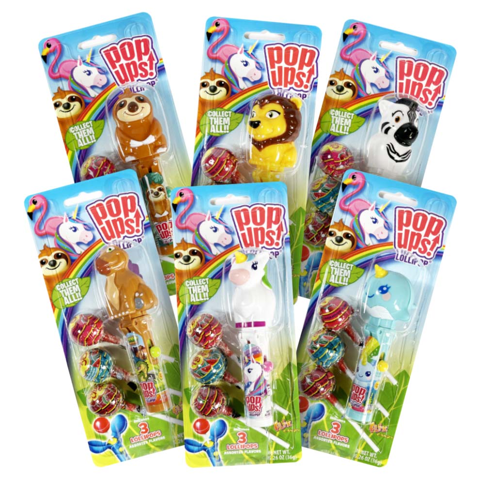 Flix Candy Pop Up Trendy Friends Blister Card - 1.26oz, 6 Count Box | Fun Party Favors, Birthday Treats & Classroom Rewards for Kids