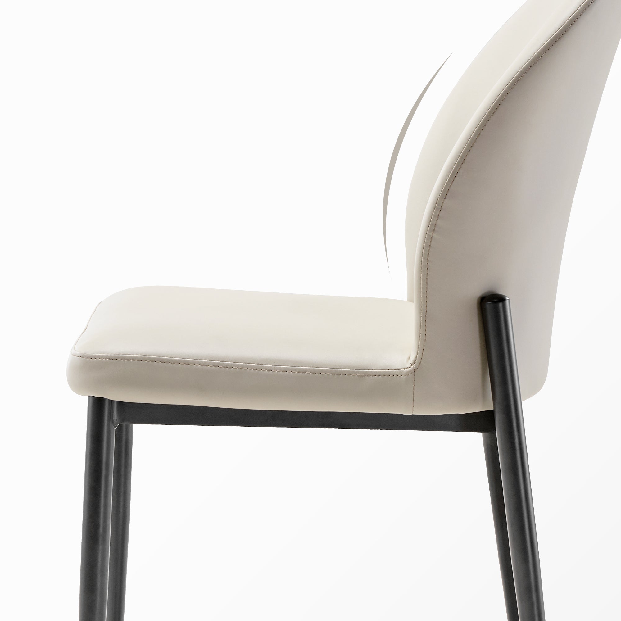 Stylish Upholstered Dining Chairs Set of 2 - Off White Fabric Side Chairs for Kitchen, Dining Room & Home Decor