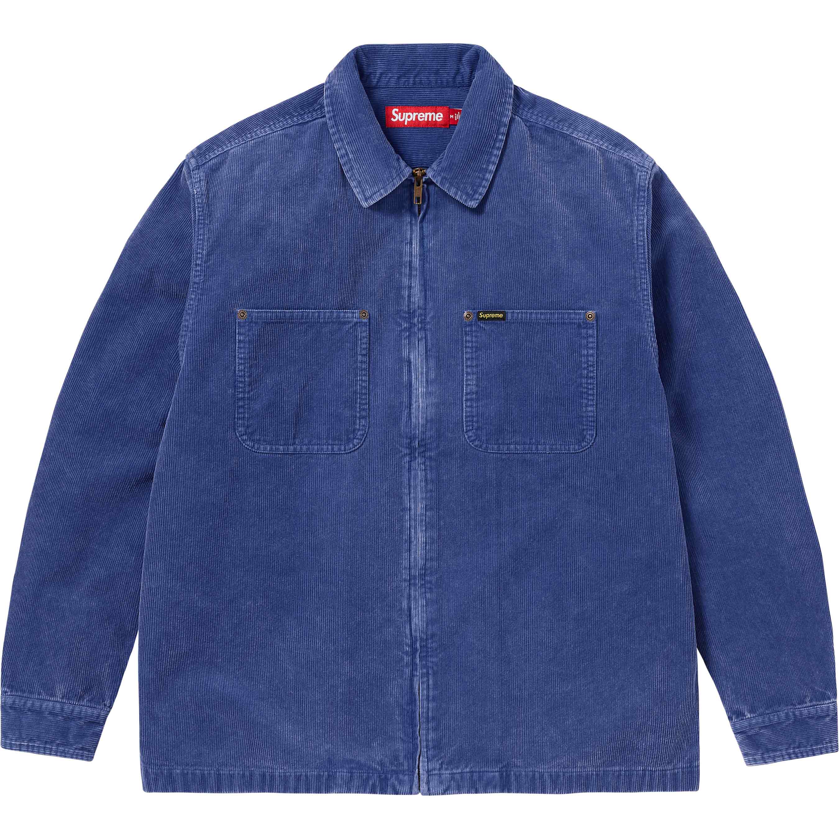 Supreme 24SS Washed Corduroy Zip Up Shirt - Stylish Casual Wear for Men, Streetwear Fashion, Perfect for Everyday Outfits & Urban Lifestyle