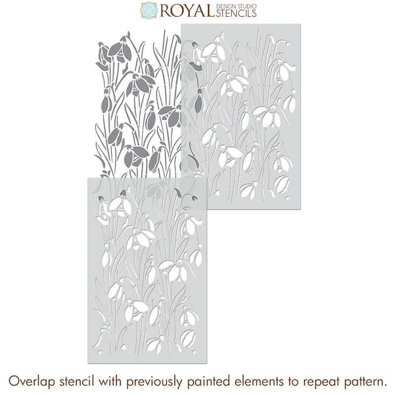 Art Nouveau Crocus Bloom Wall Stencil - Floral Home Decor Stencil for DIY Painting, Wall Art, and Creative Projects | Perfect for Bedrooms, Living Rooms, and Craft Rooms