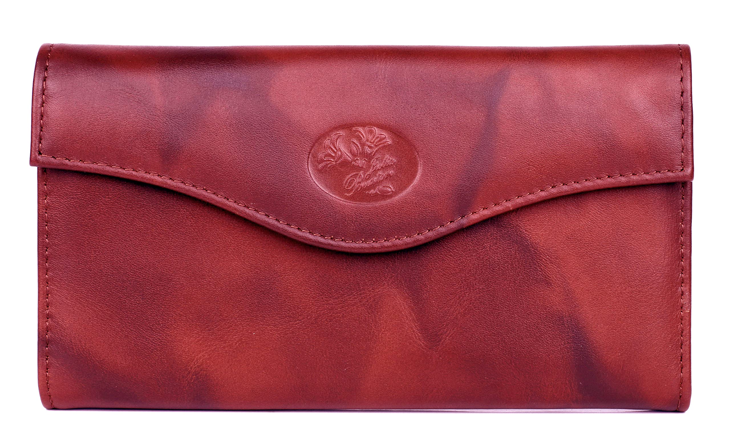 Julia Buxton Heiress Organizer® Clutch - Stylish Red Leather Wristlet Wallet for Women | Perfect for Parties, Weddings & Evening Events | Google SEO Optimized