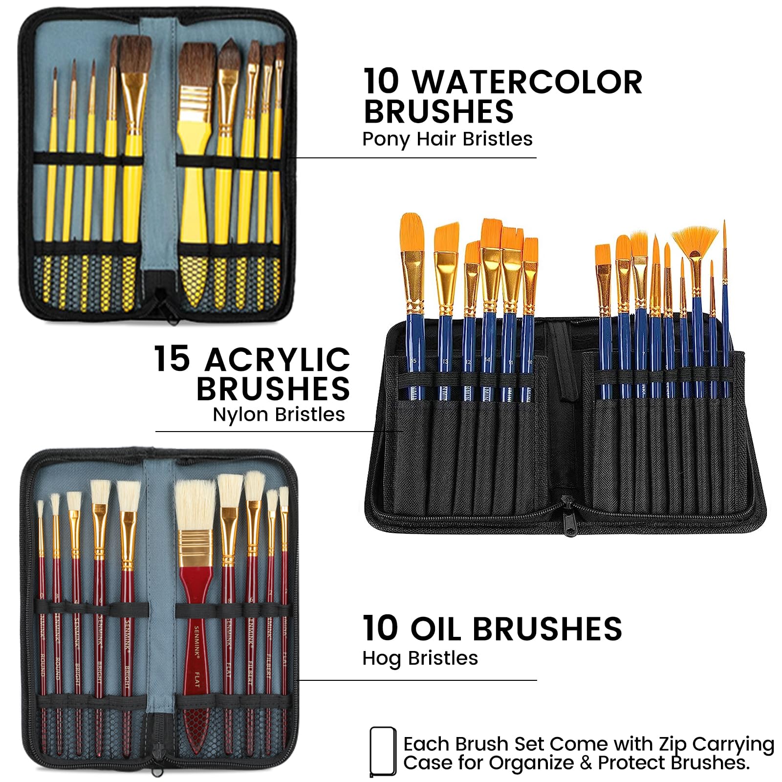 MERRIY 155-Piece Professional Artist Painting Kit - Includes French Easel, 48 Acrylic Paints, 24 Oil Paints & 24 Watercolors - Complete Art Set for Adults, Beginners & Professional Artists - Perfect for Studio, Classroom & Outdoor Painting