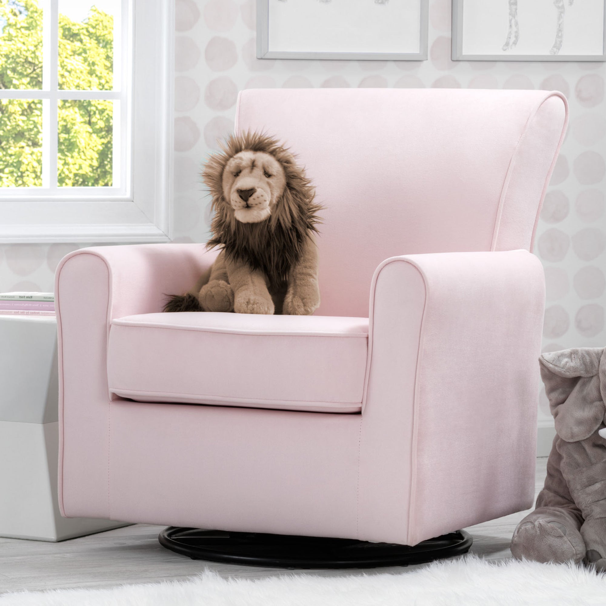 Elena Nursery Glider Swivel Rocker Chair - Comfortable Baby Rocking Chair for Breastfeeding & Nursery Room - Perfect for Nursing, Reading & Soothing Baby to Sleep