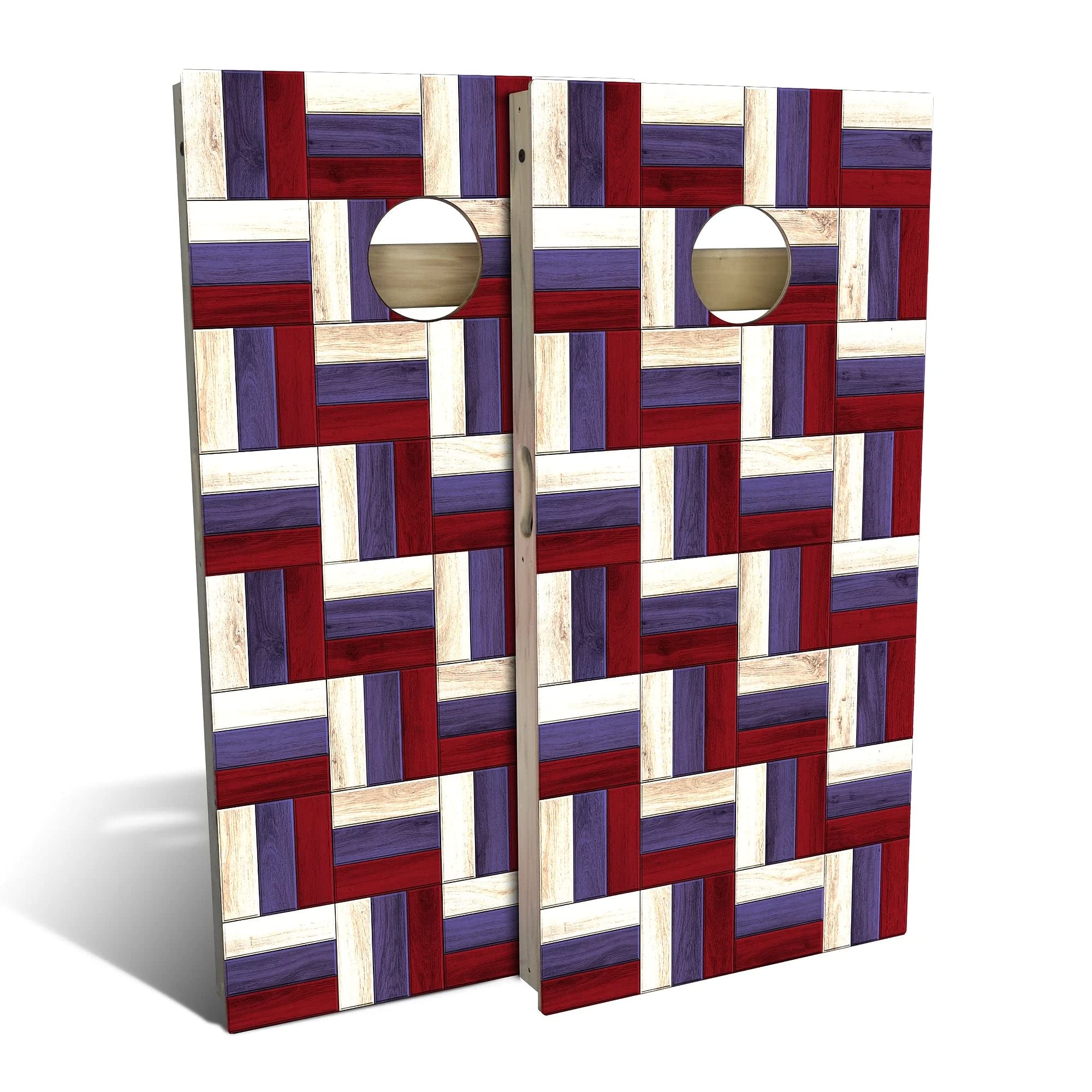 Patriotic Cornhole Game Set with 2 Boards & 8 Bags - American Flag Design Outdoor Toss Game for Backyard, Tailgating, and 4th of July Parties - Choose Your Size & Accessories