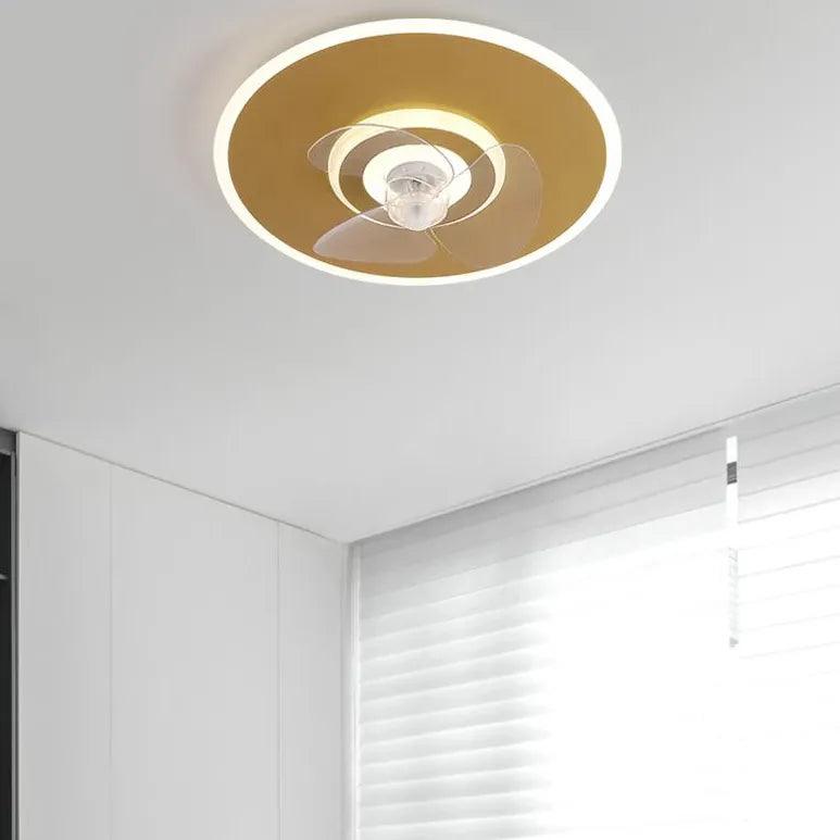 Modern Round Noodle Ceiling Fan with LED Light - Perfect for Living Room, Bedroom & Kitchen Air Circulation