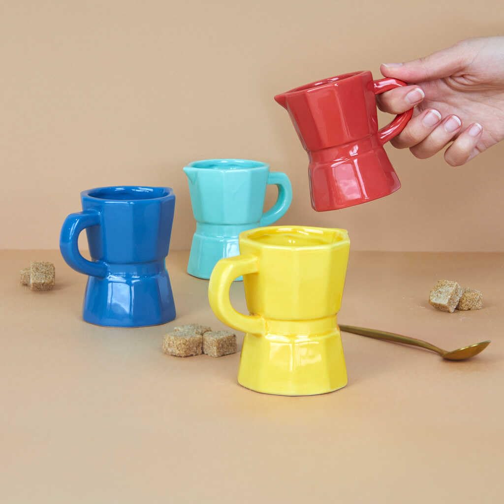 Colorful Italian Moka Espresso Coffee Cup Set - 6-Piece Multicolored Ceramic Espresso Cups for Home, Cafe & Gifting | Perfect for Italian Coffee Lovers & Entertaining