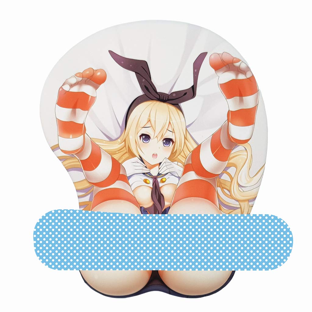 Kantai Collection 3D Anime Mouse Pad with Wrist Support - Ergonomic Gaming Mousepad for PC & Laptop (2-Way Skin Design MK0062) - Perfect for Office Work & Gaming Sessions