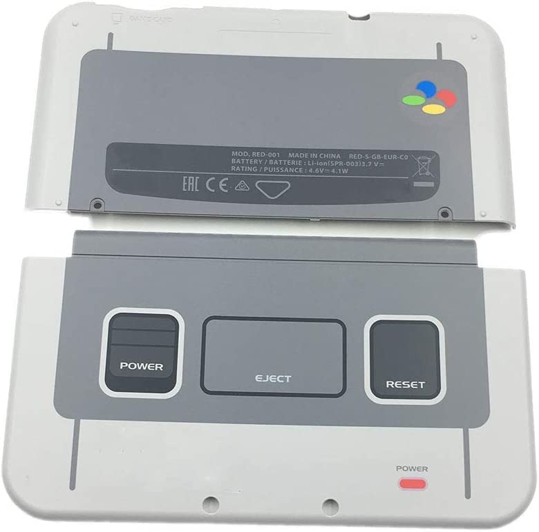 Replacement Front & Back Faceplate Cover with Battery Housing Shell for New 3DS XL/LL (2015 SNES Edition) - Durable Protection for Gaming Sessions & Travel