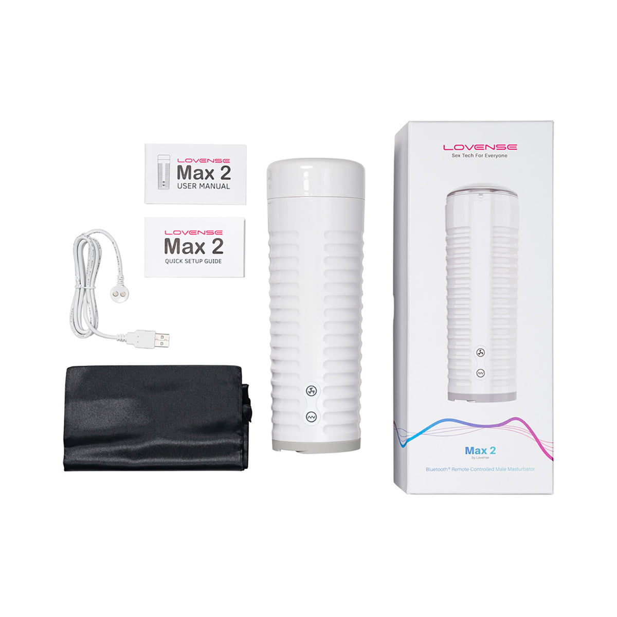 Lovense Max 2 Bluetooth Male Masturbator with Neutral Sleeve - Hands-Free App Controlled Sex Toy for Discreet Solo Play & Long Distance Couples Fun