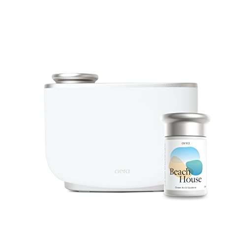 Aera Smart Fragrance Electric Diffuser with Beach House Scent Refill - Premium Essential Oil Diffuser for Home, Office & Spa - Create Relaxing Ambiance with WiFi-Enabled Aromatherapy