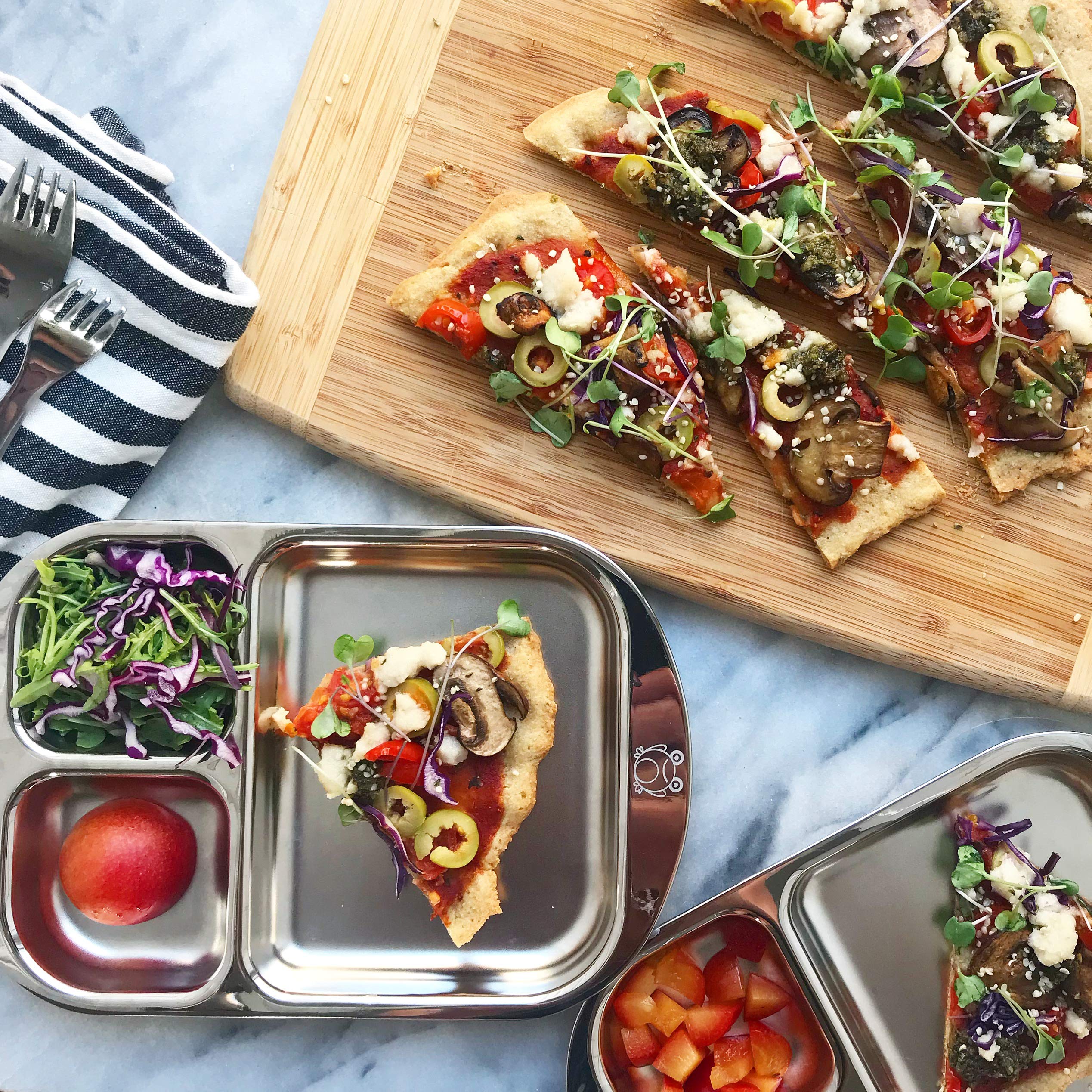 Kiddobloom Stainless Steel Divided Plates for Kids - 2-Piece Set | Premium 304 (18/8) Safe & Durable | Montessori Learning & Mealtime Essentials | Perfect for Babies, Toddlers & Preschoolers | Ideal for Home, School & Travel Use