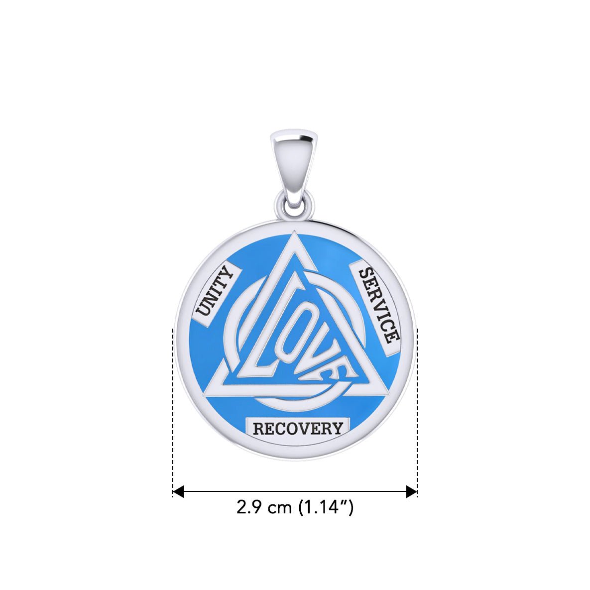 Love in Recovery Sobriety Symbol Pendant - Sterling Silver or 14K Gold - Enamel or Classic Finish - Handmade Jewelry for Addiction Recovery & AA Support - Perfect Gift for Sobriety Milestones & 12-Step Programs
