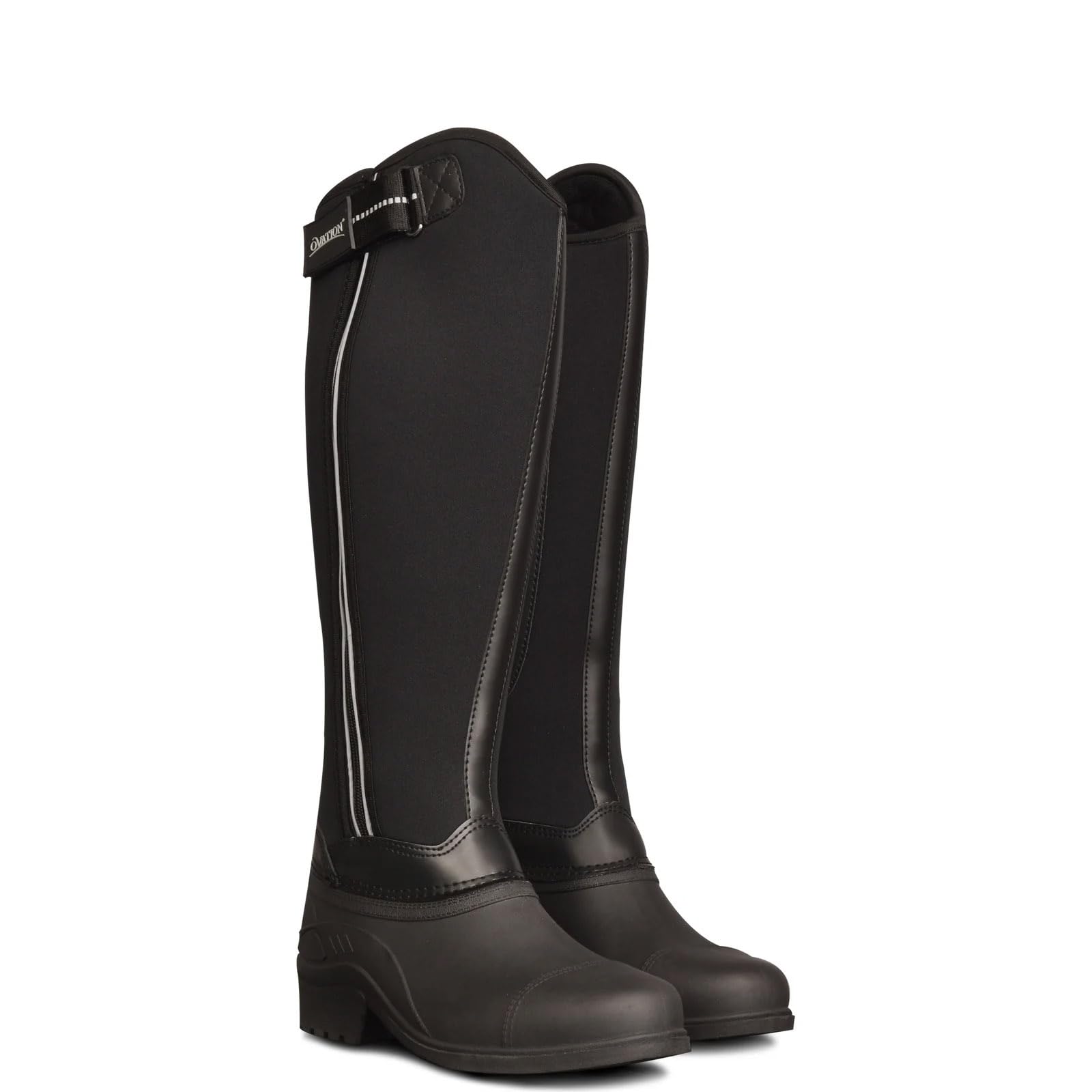 Ovation Women's Equestrian Riding Boots - Faux Fur Lined Winter Horse Riding Boots for Women, Comfortable & Durable Tall Boots, Black Size 9 - Perfect for Cold Weather Horseback Riding, Equestrian Competitions & Outdoor Winter Activities