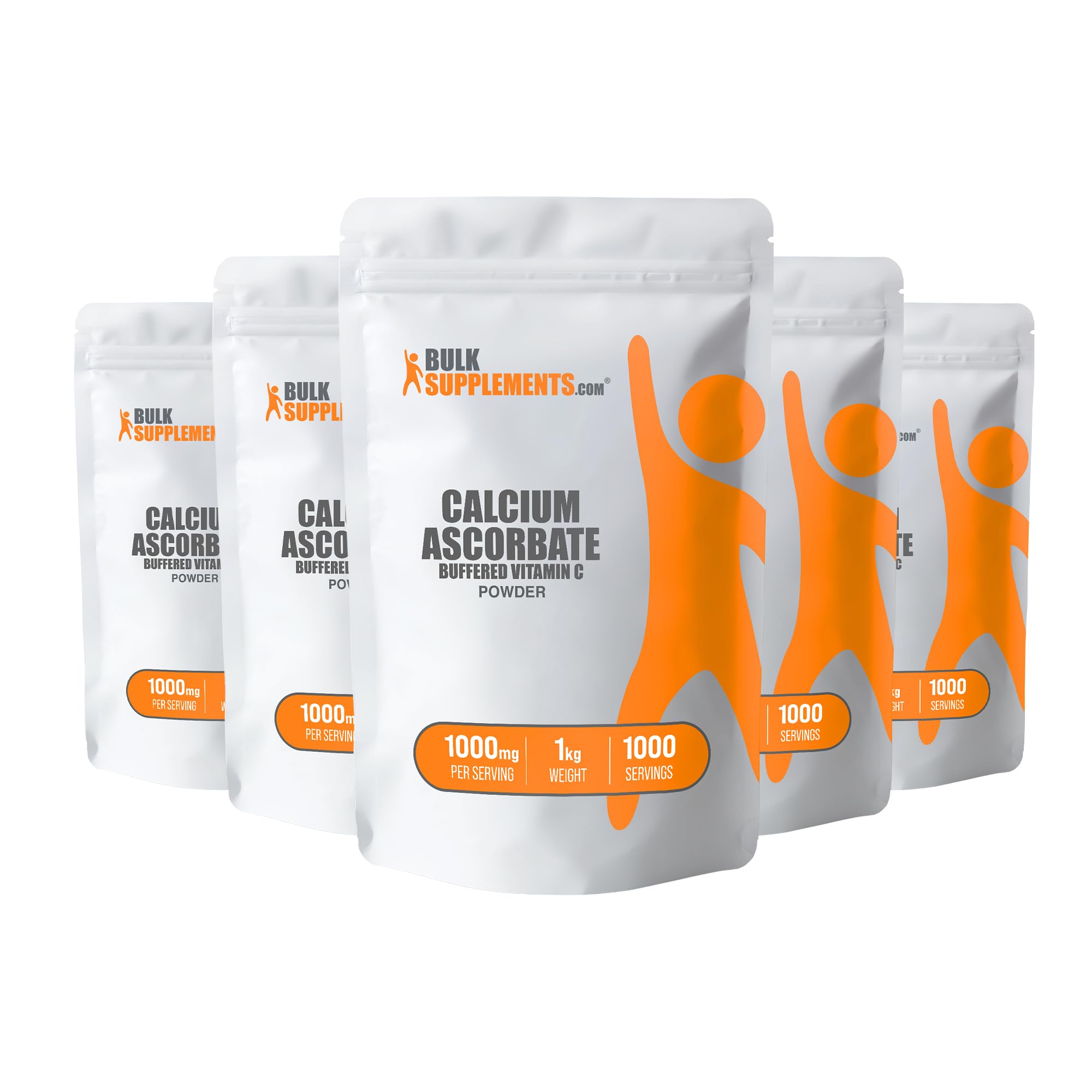 BulkSupplements Calcium Ascorbate Powder - Buffered Vitamin C & Calcium Supplement, 1000mg per Serving, Gluten Free, 5kg (11 lbs) Pack of 5 - Supports Immune System & Bone Health for Daily Wellness