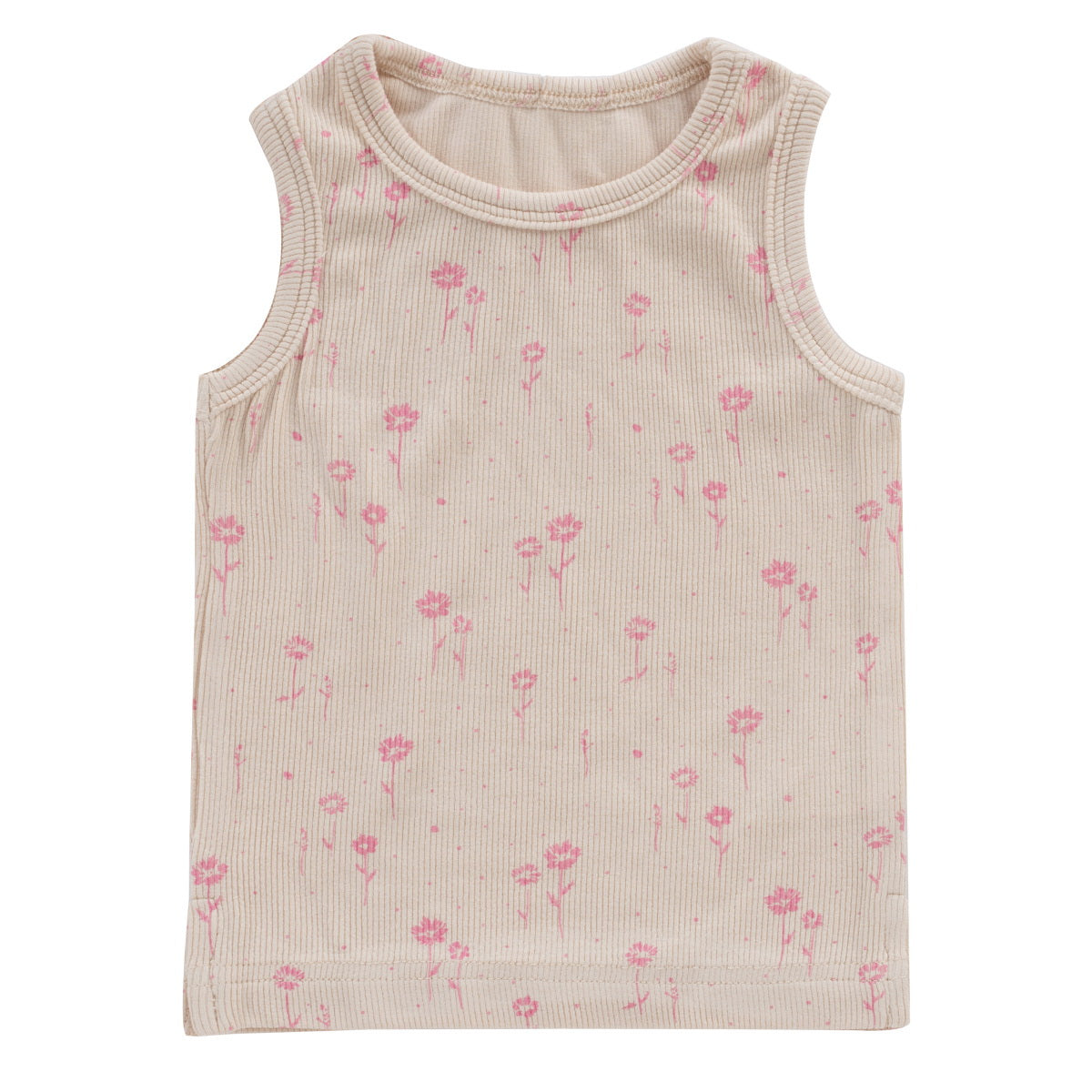 Kipp Baby Floral Pink Rib Tank Top Set - Cute & Comfortable Outfit for Girls, Perfect for Playdates, Parties & Everyday Wear