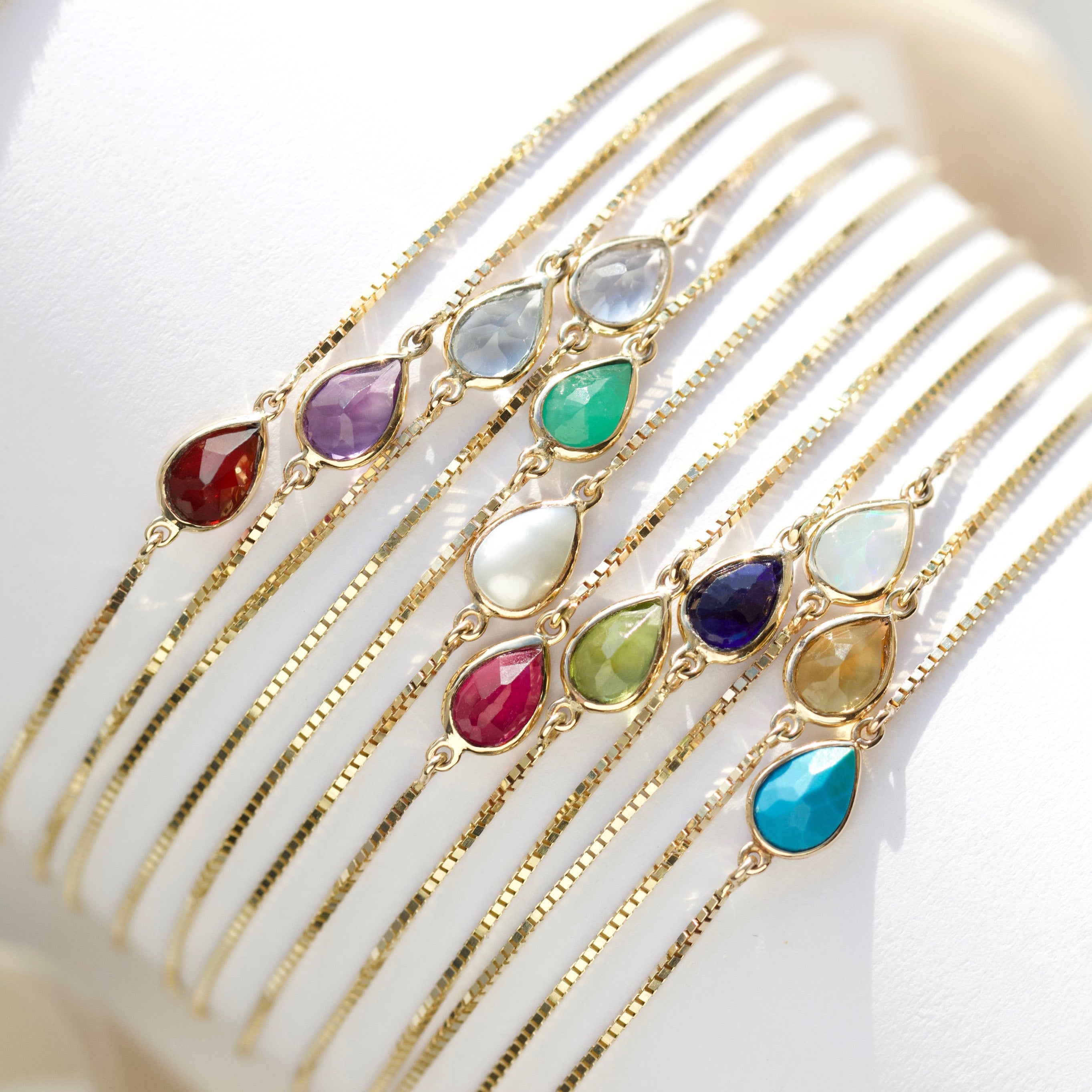 Birthstone Solitaire Bracelet - Dainty Sterling Silver Charm Bracelet for Women, Personalized Gift for Mom, Daughter, Wife - Perfect for Birthdays, Anniversaries & Special Occasions