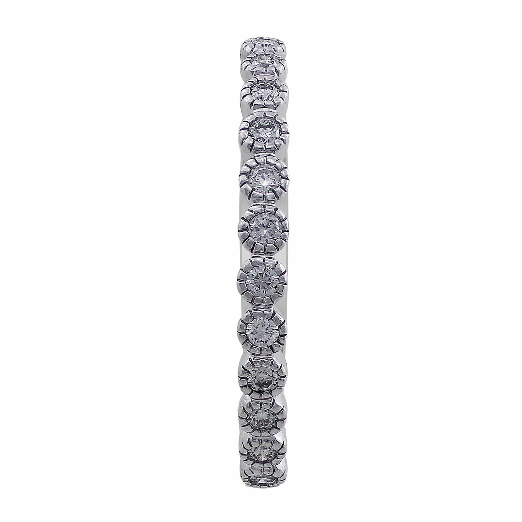 14Kt White Gold Diamond Anniversary Band for Women - Elegant Wedding Ring for Anniversary, Engagement & Special Occasions