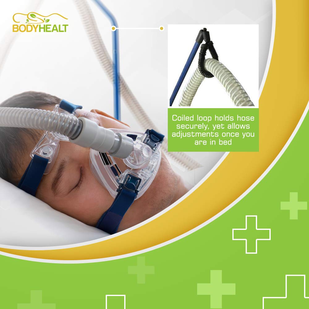 BodyHealt CPAP Hose Holder Hanger - Adjustable CPAP Tube Stand for Bedside, Tangle-Free CPAP Accessories with Storage Bag - Perfect for Sleep Apnea Machines & Travel Use