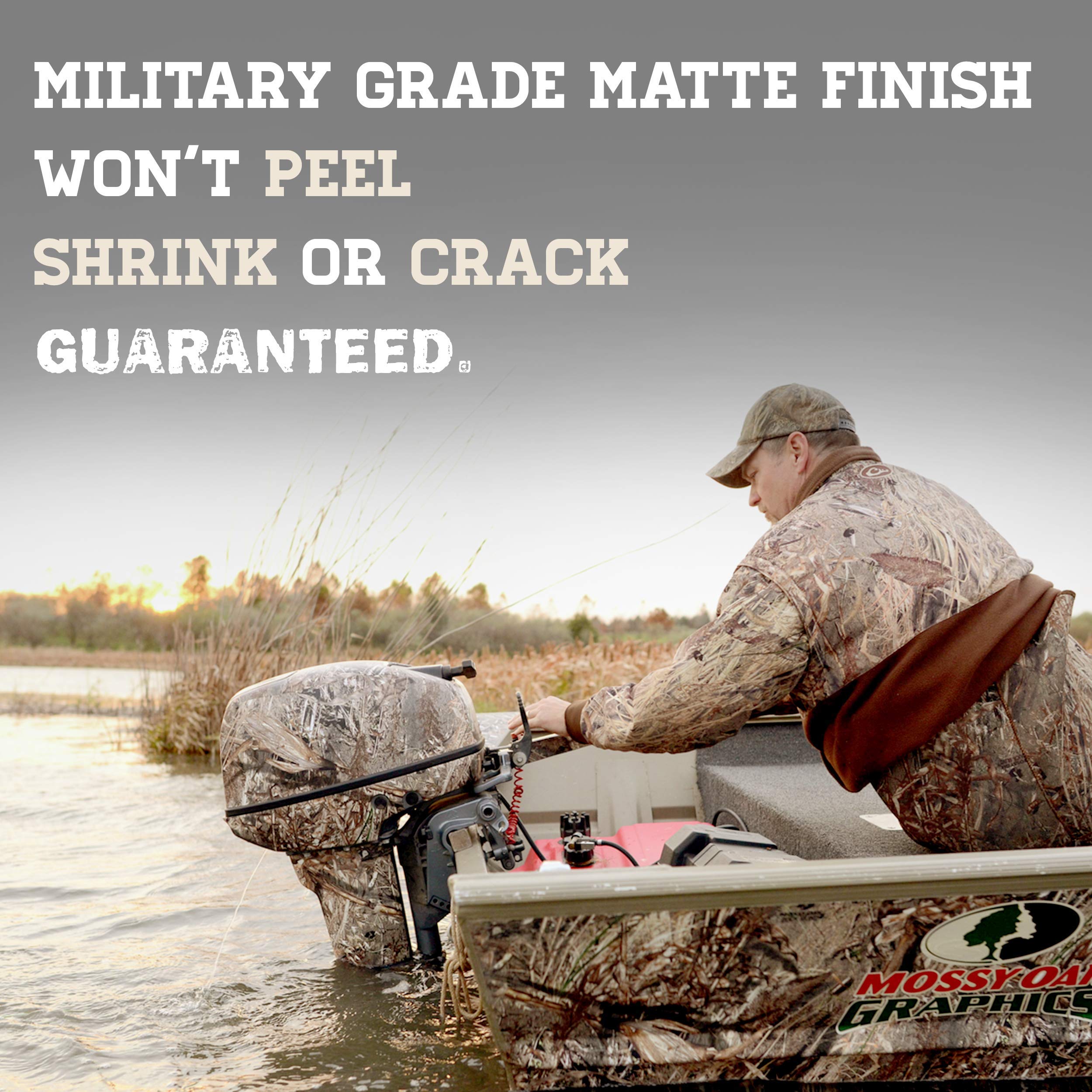 Mossy Oak Camouflage Boat Motor Wrap Kit - Easy to Install Vinyl Decal for Outboard Motors Up to 150HP - Matte Finish Treestand Camo Design - Perfect for Hunting, Fishing & Outdoor Adventures