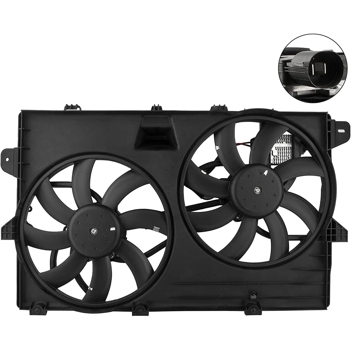 Dual Cooling Fan Assembly with Condenser Radiator for Ford Edge & Lincoln MKX 2007-2015 - Replacement Parts #622040, FA70600, FA70796, 7T4Z8C607A, 7T4Z8C607B, CT4Z8C607B, 621-392 - Perfect for Engine Overheating Prevention & AC System Repair