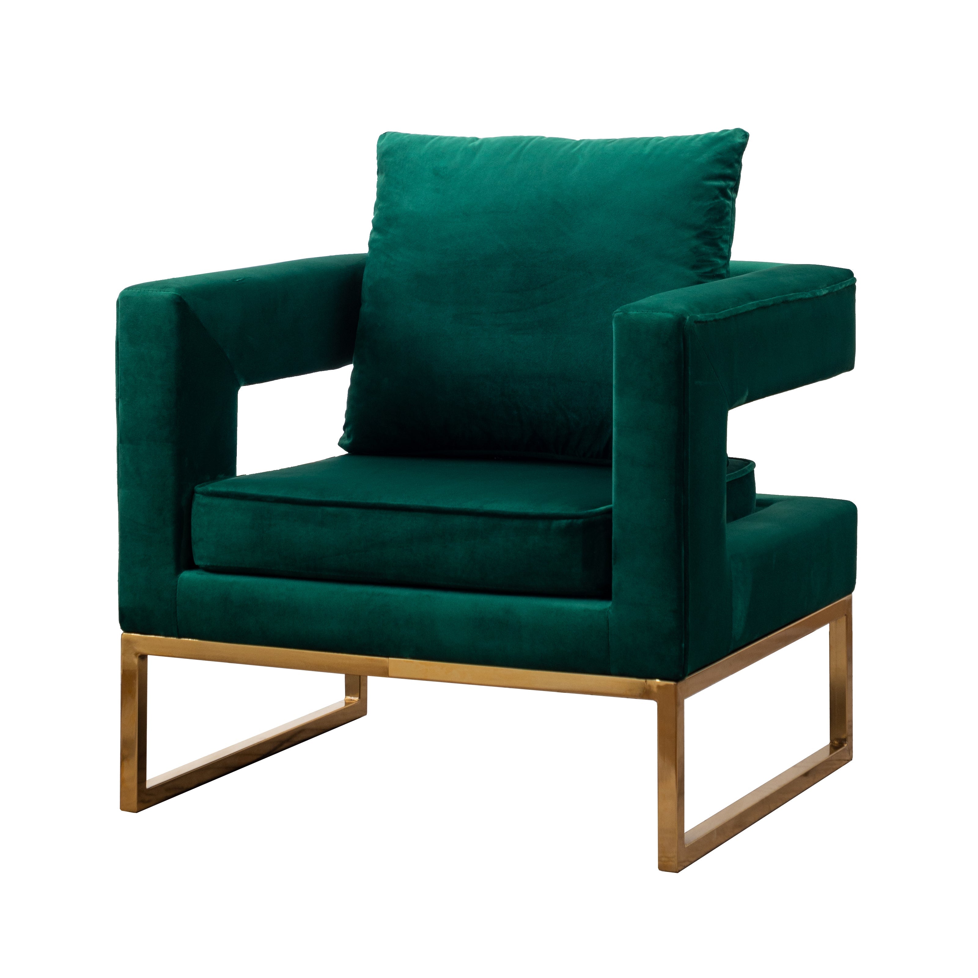 Roundhill Furniture Lenola Contemporary Upholstered Accent Arm Chair - Modern Living Room Chair for Home Office, Lounge & Reading Nook - Comfortable Fabric Armchair with Wooden Legs