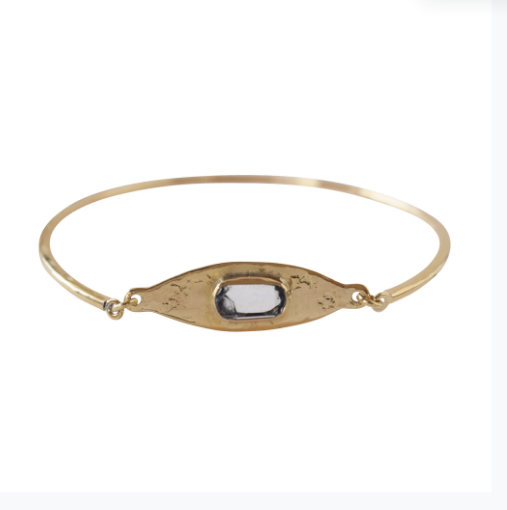Elegant Quartz 'Eye' Clasp Bangle Bracelet for Women - Stylish Crystal Jewelry Gift for Birthday, Anniversary & Special Occasions